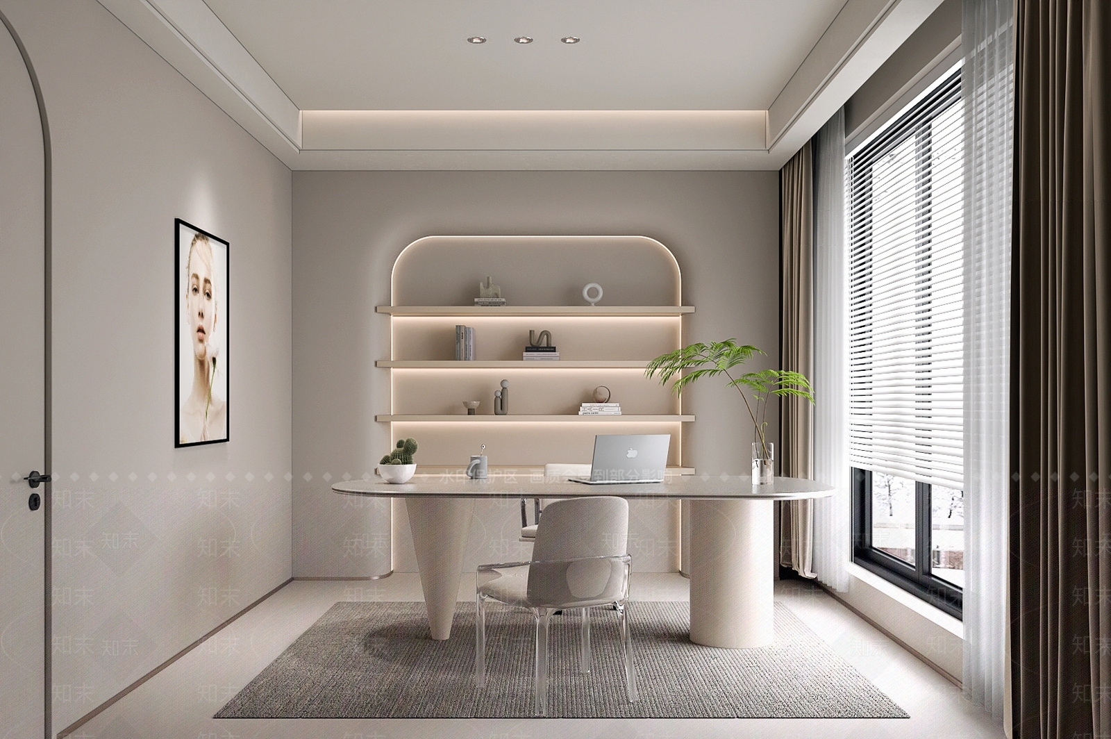 现代奶油美容院3D模型下载【ID:1199084022】
