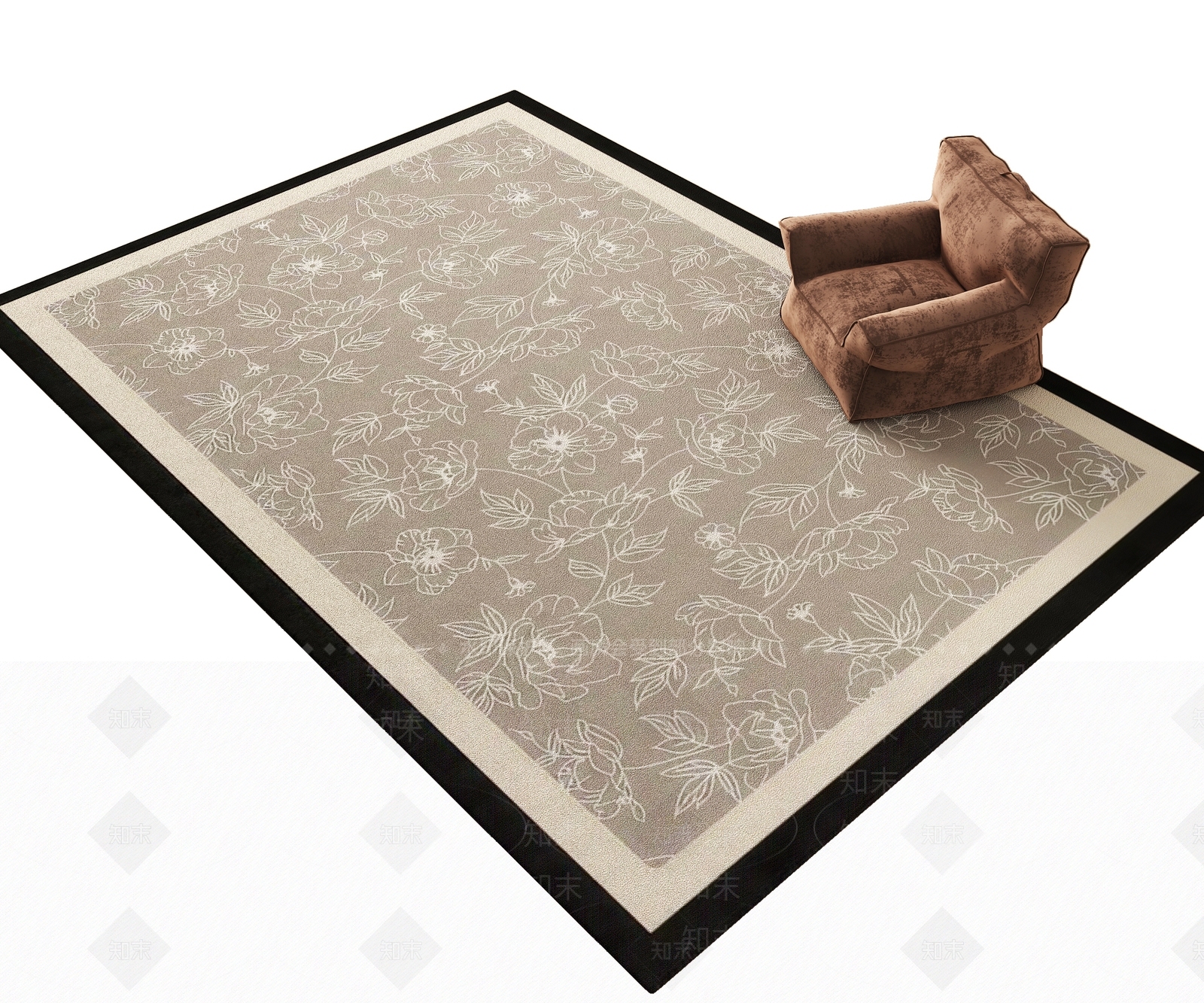 新中式地毯3D模型下载【ID:1199083766】