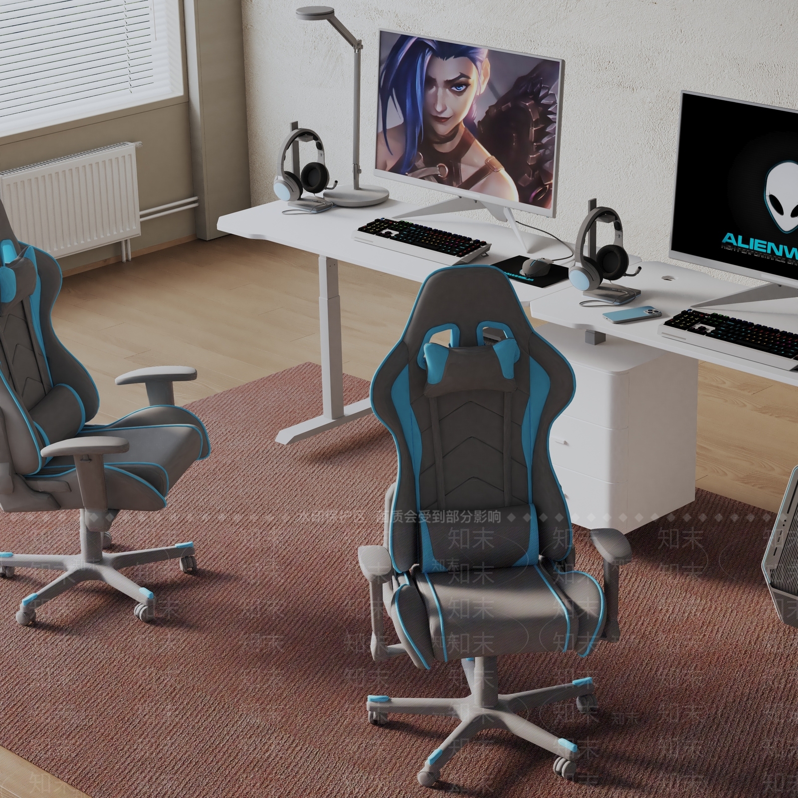 现代书桌3D模型下载【ID:1199084046】