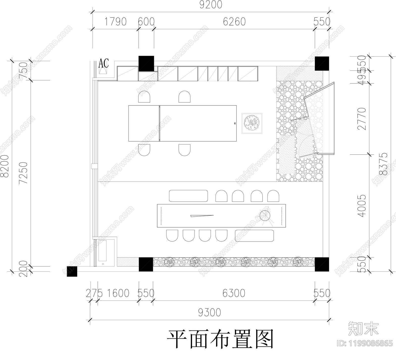 现代工作室cad施工图下载【ID:1199086865】