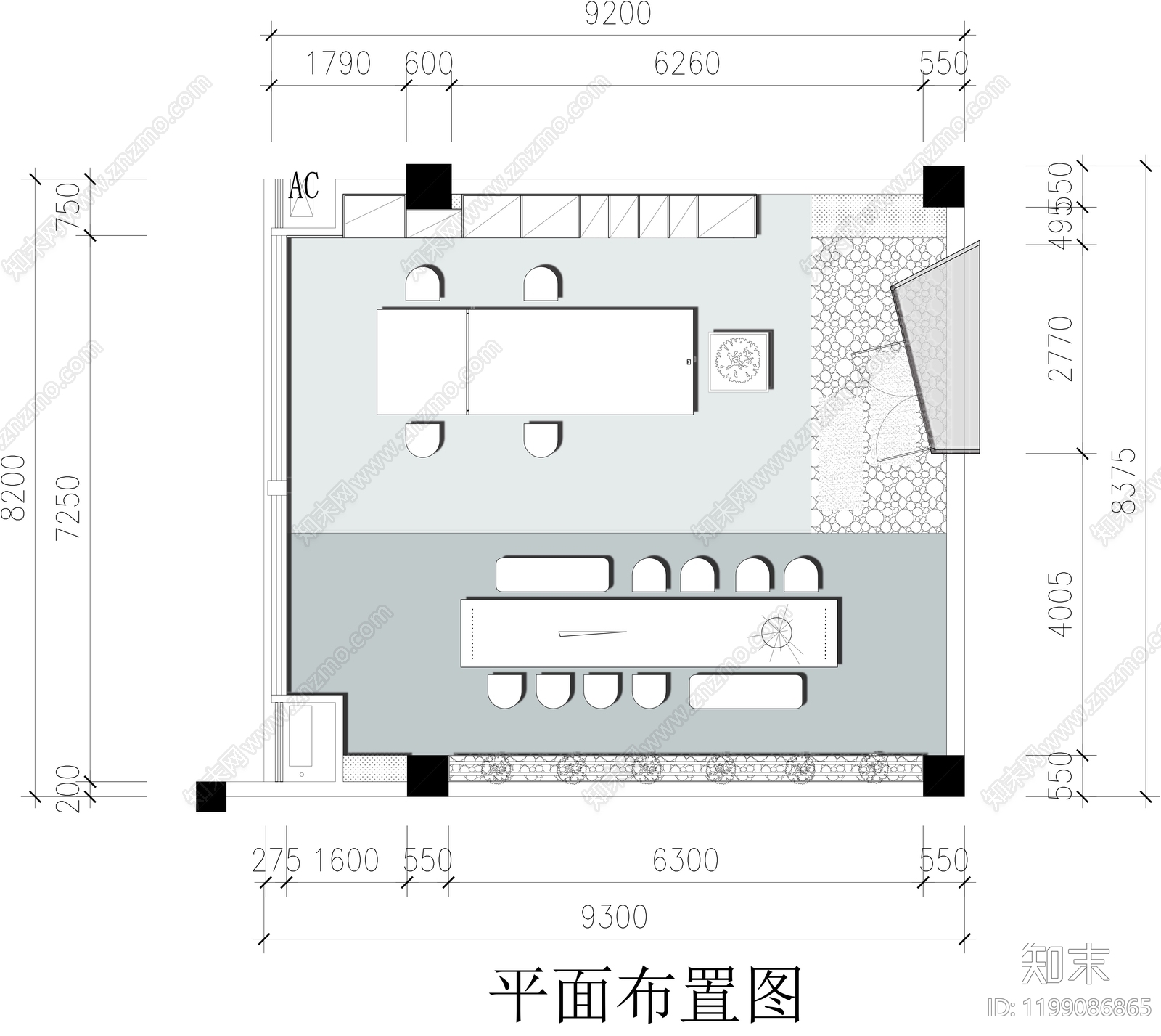 现代工作室cad施工图下载【ID:1199086865】