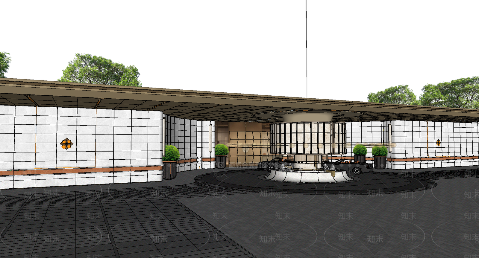 现代法式大门SU模型下载【ID:1199087687】