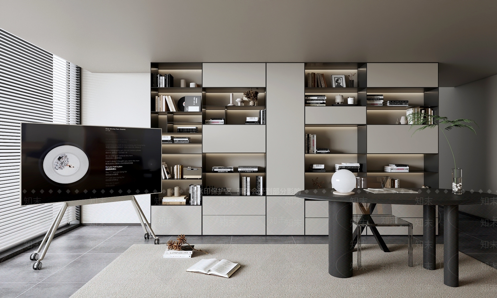 现代极简家居客厅3D模型下载【ID:1199088078】