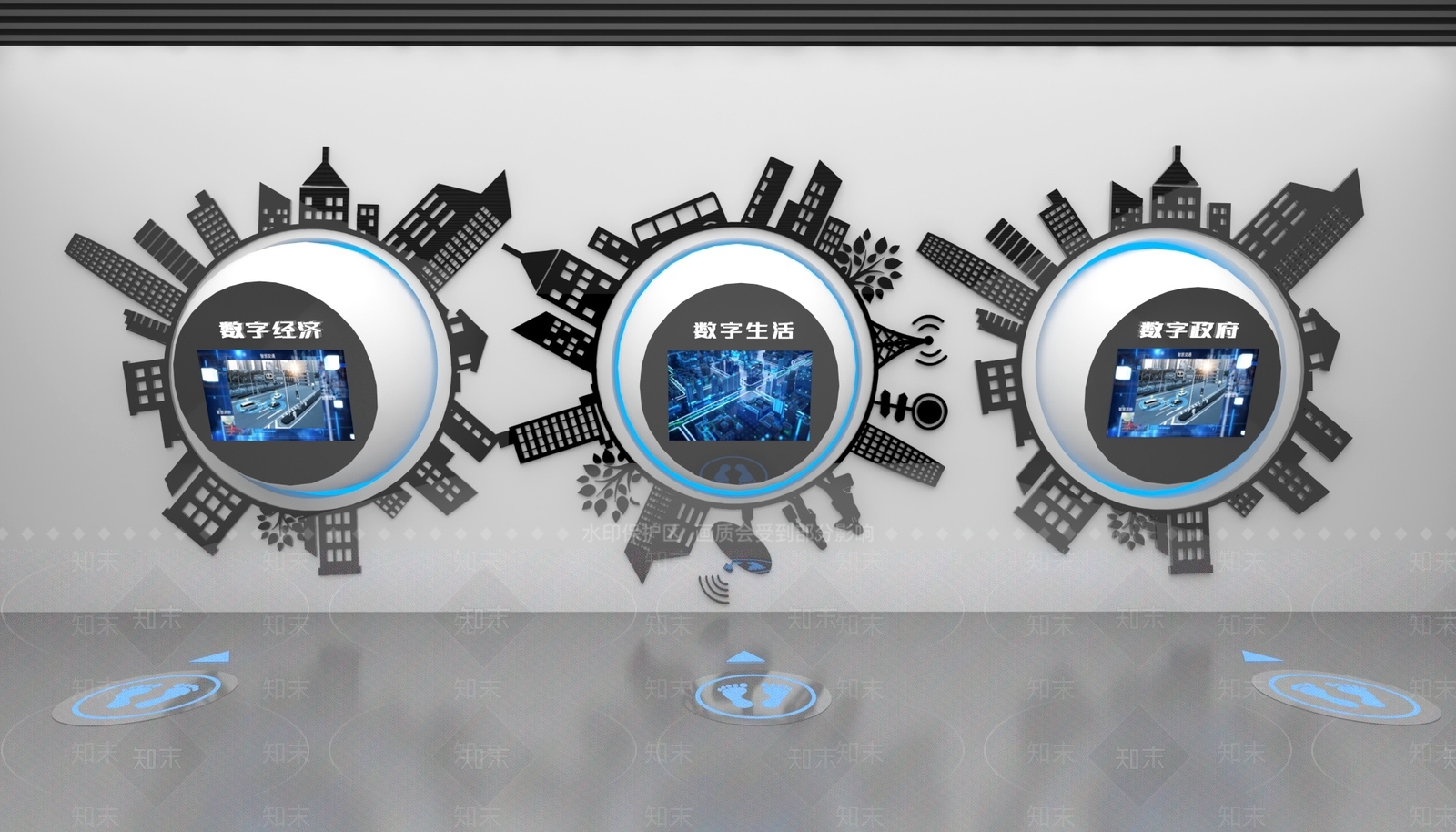 现代科技展厅3D模型下载【ID:1199101510】