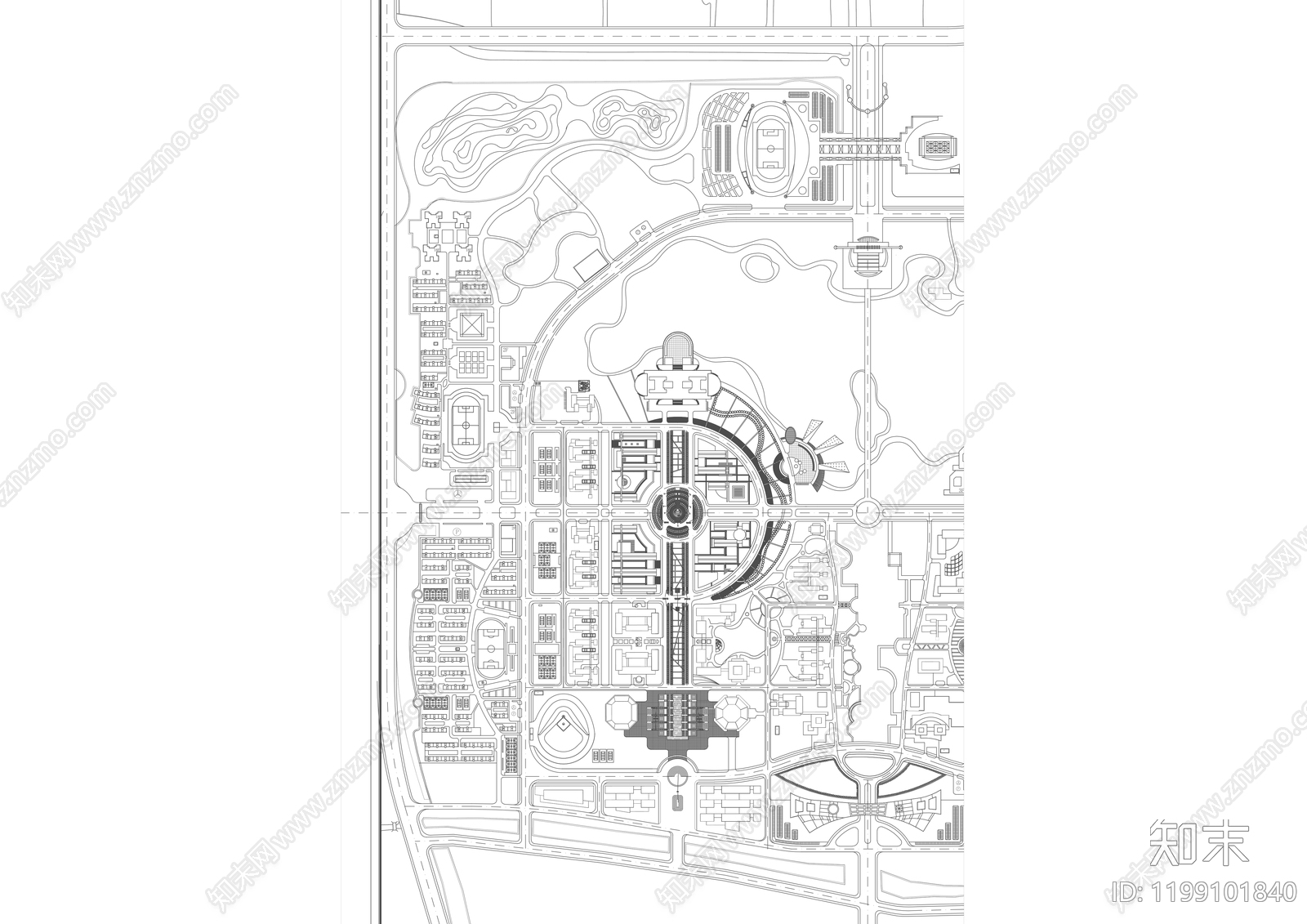 现代学校建筑cad施工图下载【ID:1199101840】