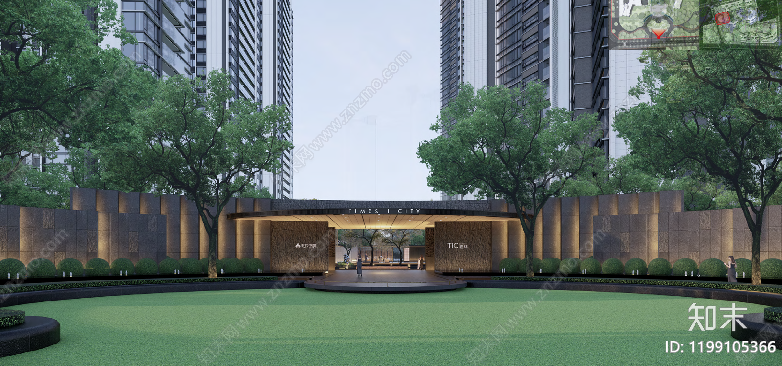 现代小区景观下载【ID:1199105366】
