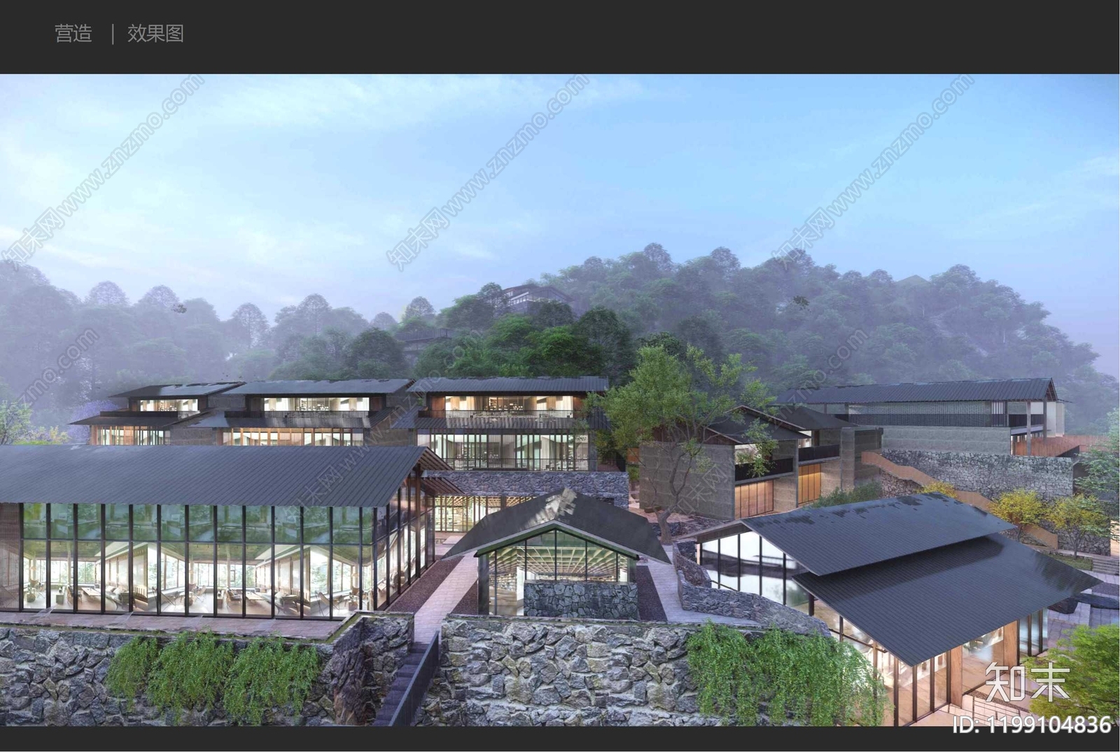 新中式民宿建筑下载【ID:1199104836】