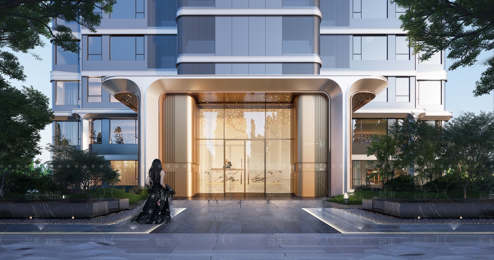 现代小区建筑SU模型下载【ID:1199106444】