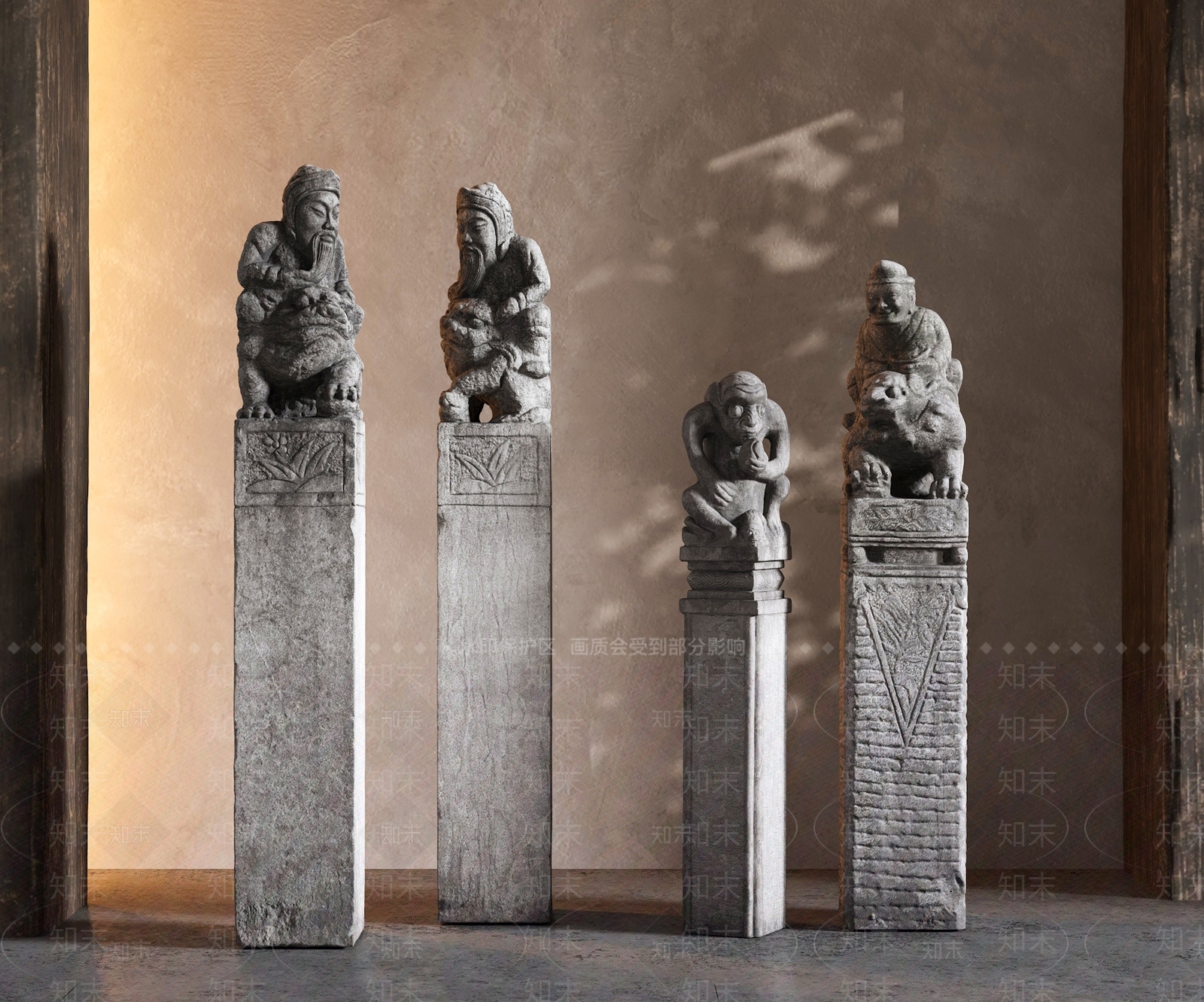 新中式中式柱子SU模型下载【ID:1199106155】