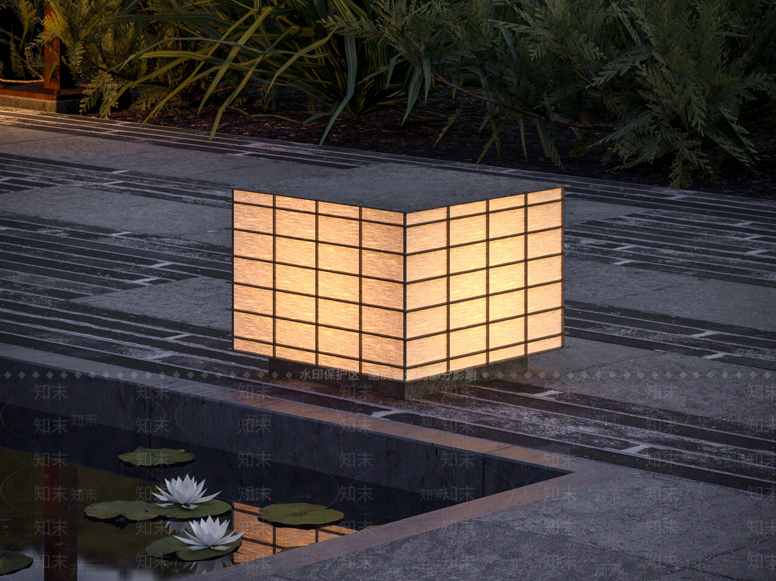 新中式中式草坪灯SU模型下载【ID:1199106944】