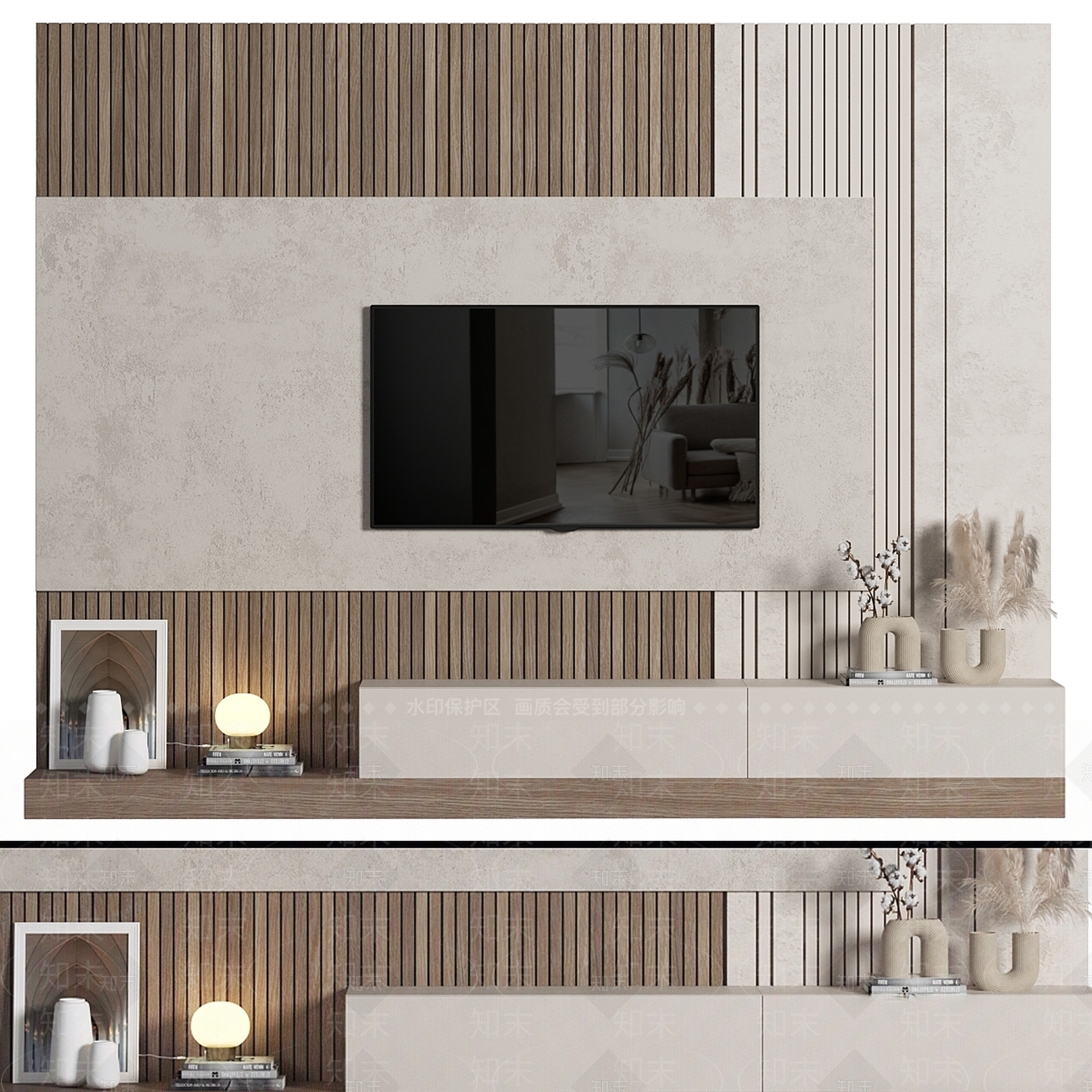 电视背景墙3D模型下载【ID:1199106720】