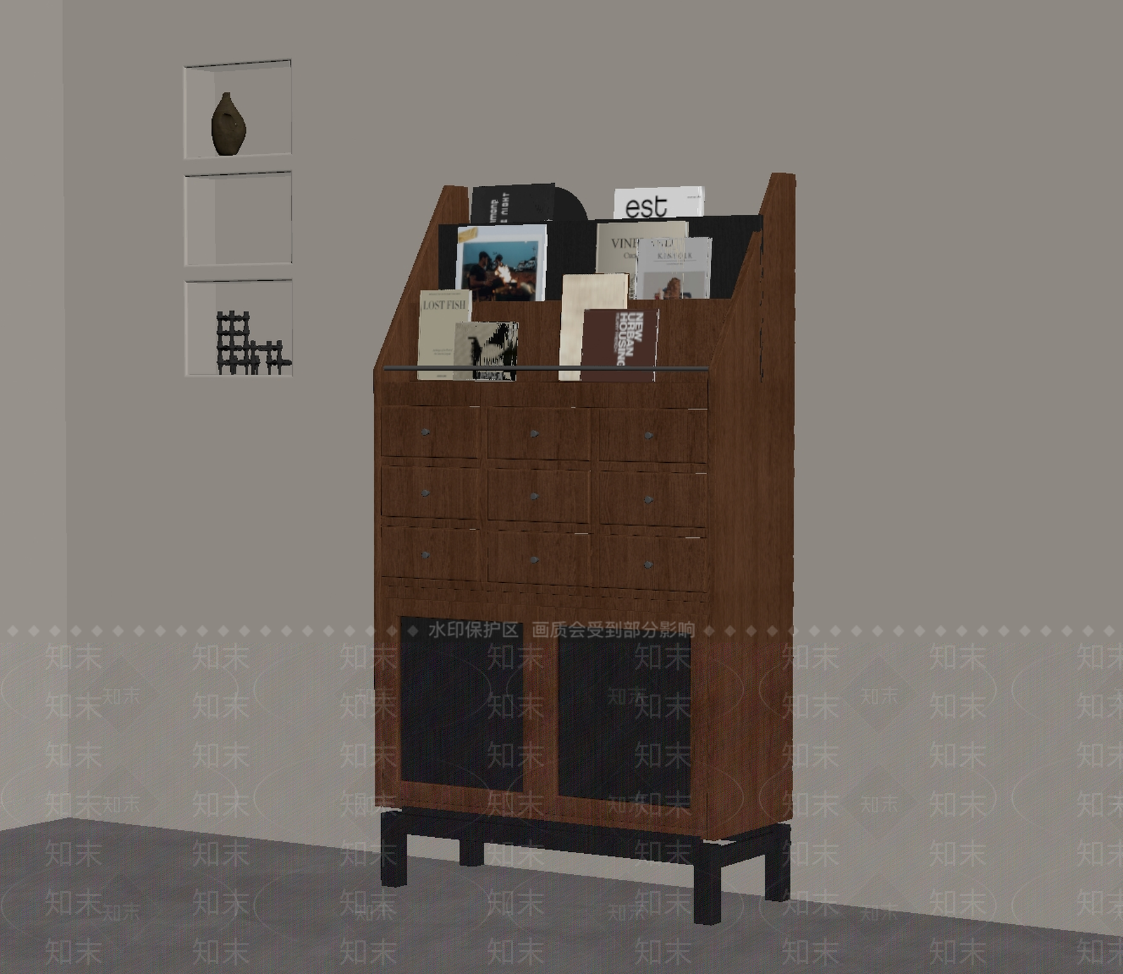 法式复古书柜SU模型下载【ID:1199116196】
