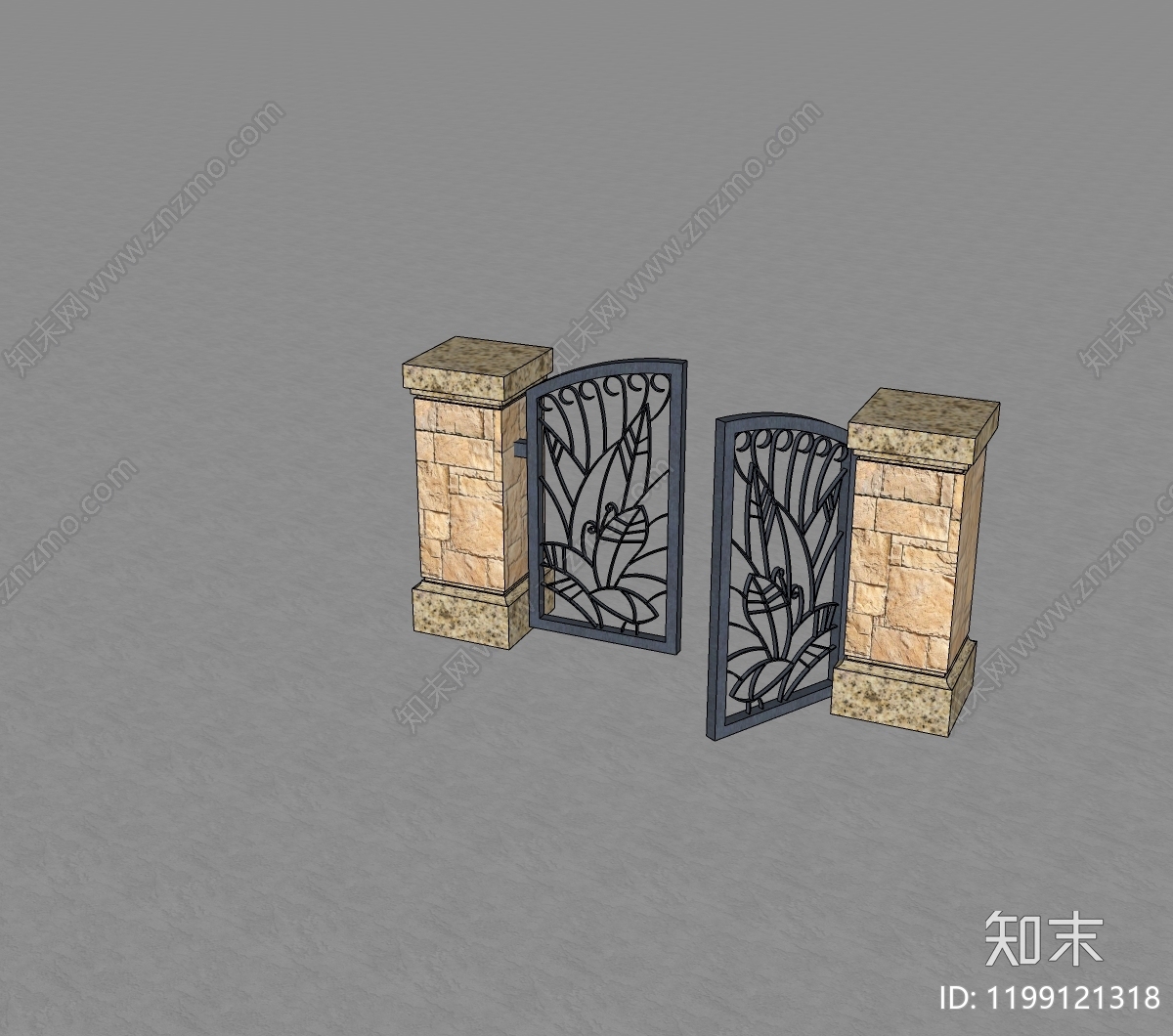 美式庭院门SU模型下载【ID:1199121318】