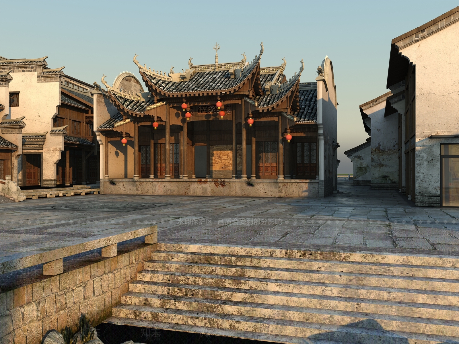 中式古建筑SU模型下载【ID:1199127938】