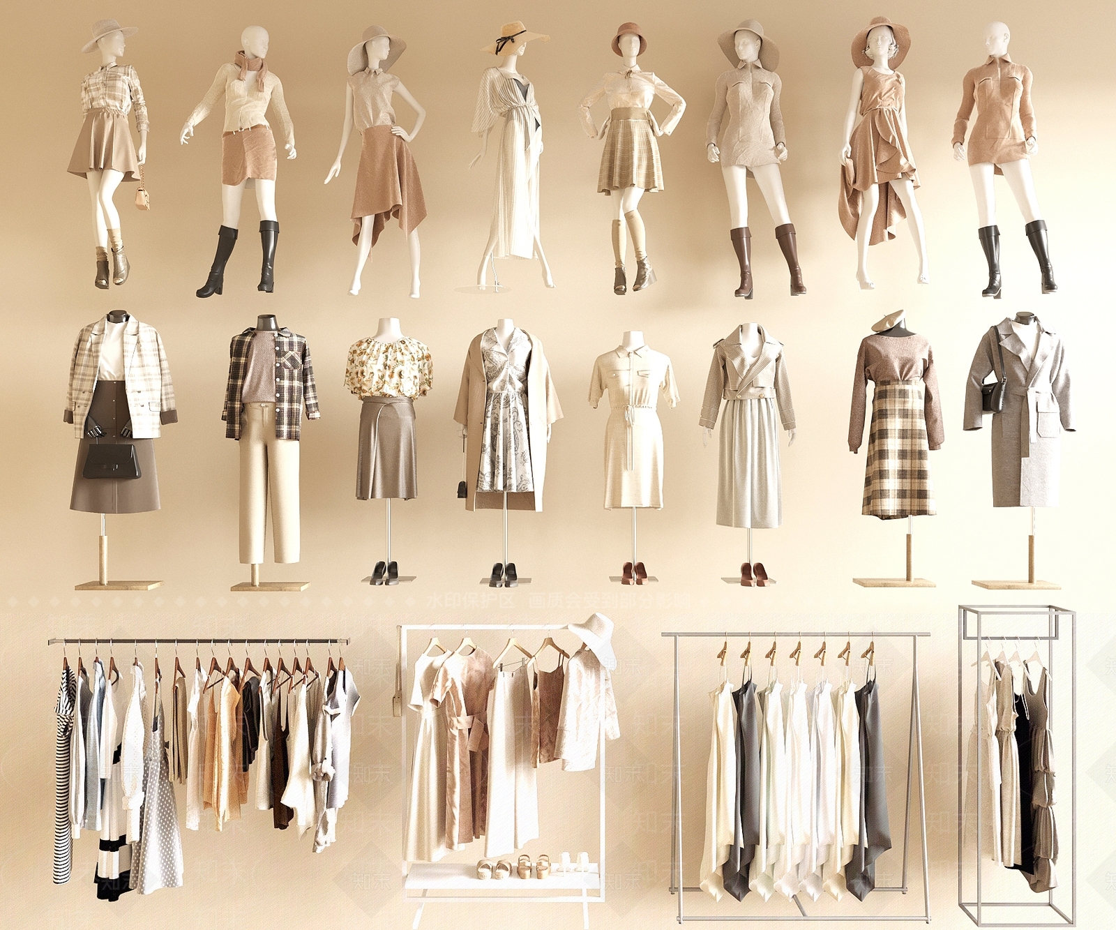 现代服装店SU模型下载【ID:1199129357】