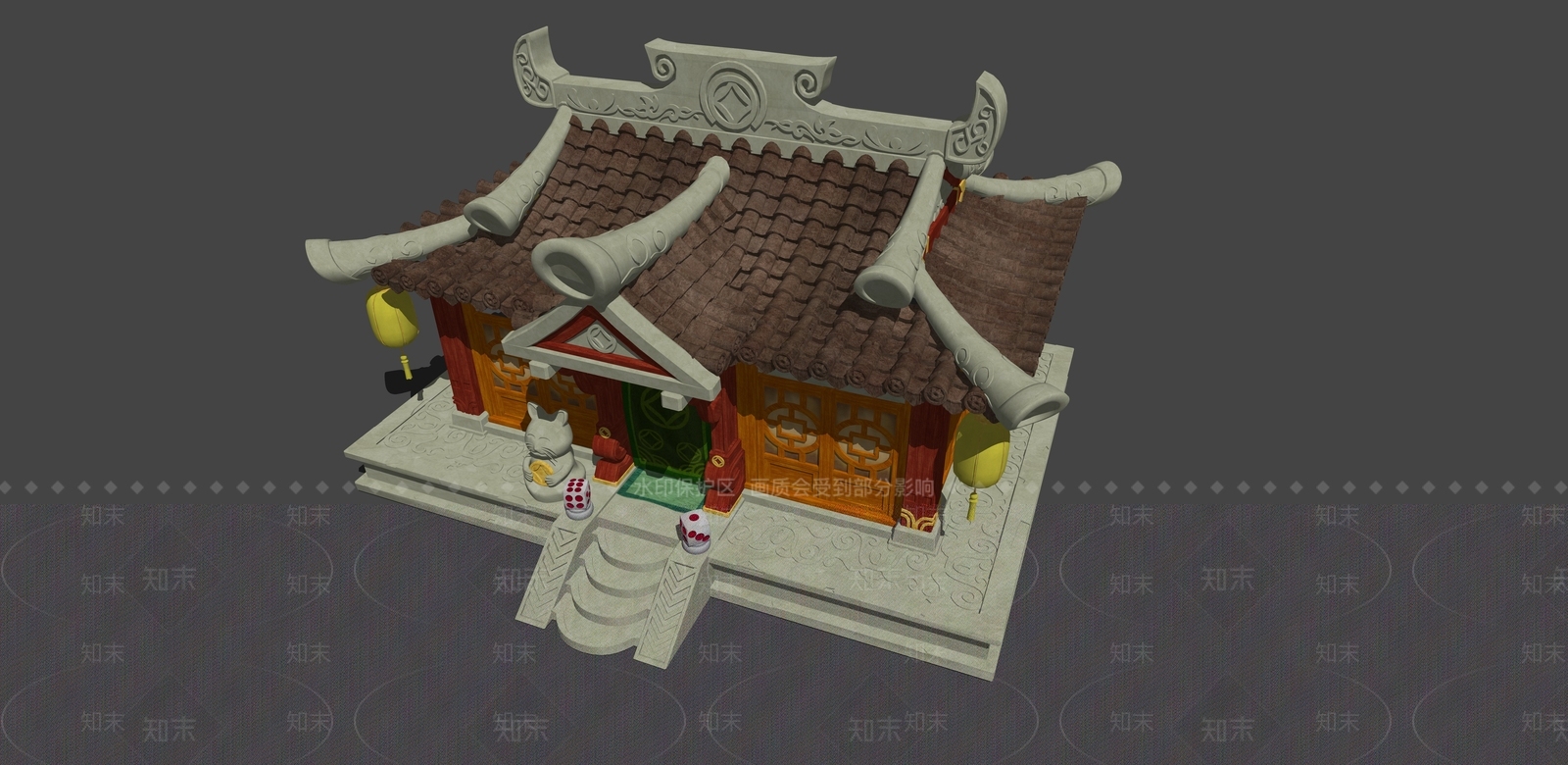 复古中古风格建筑SU模型下载【ID:1199131922】