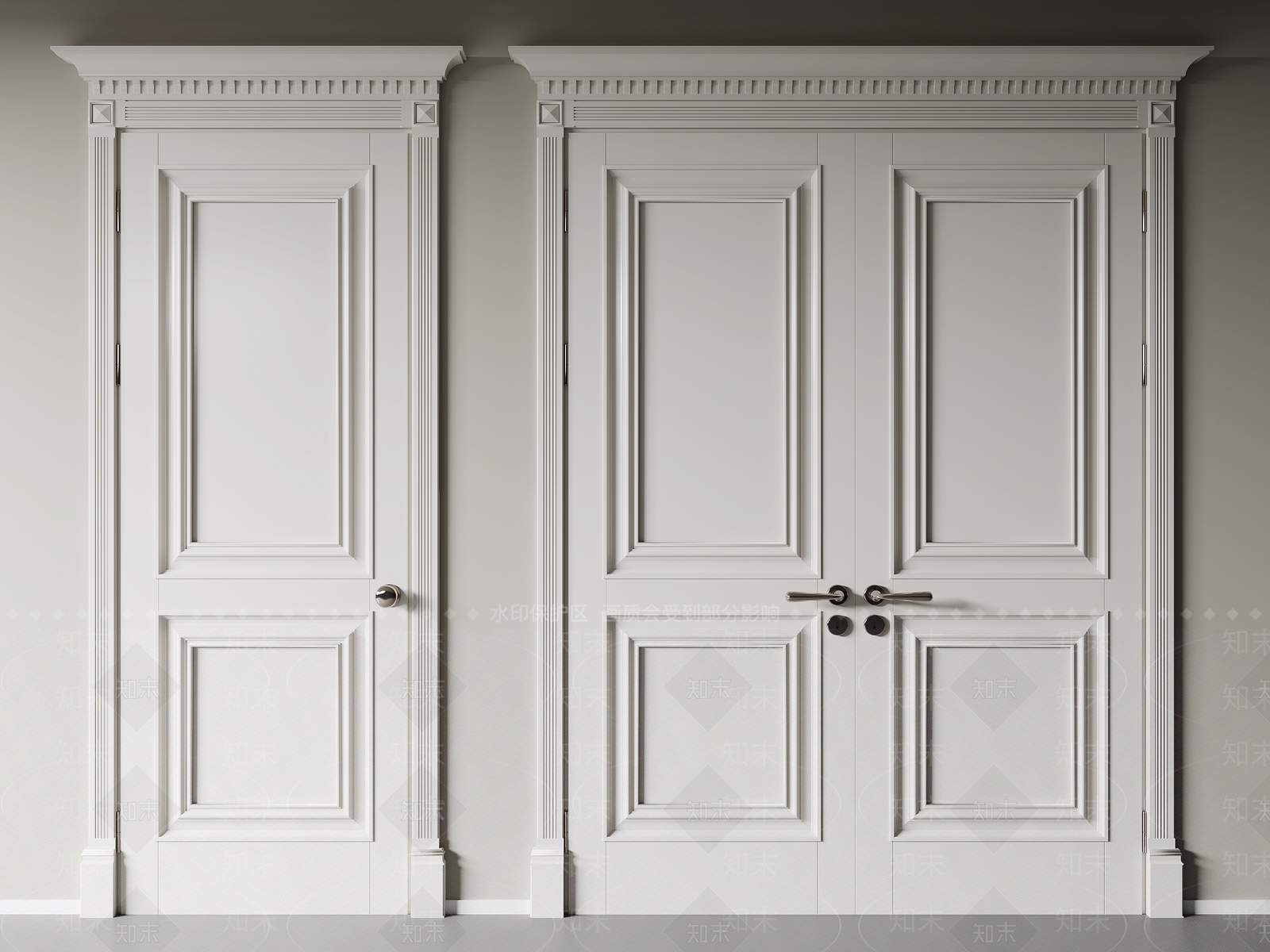 法式平开门3D模型下载【ID:1199132643】