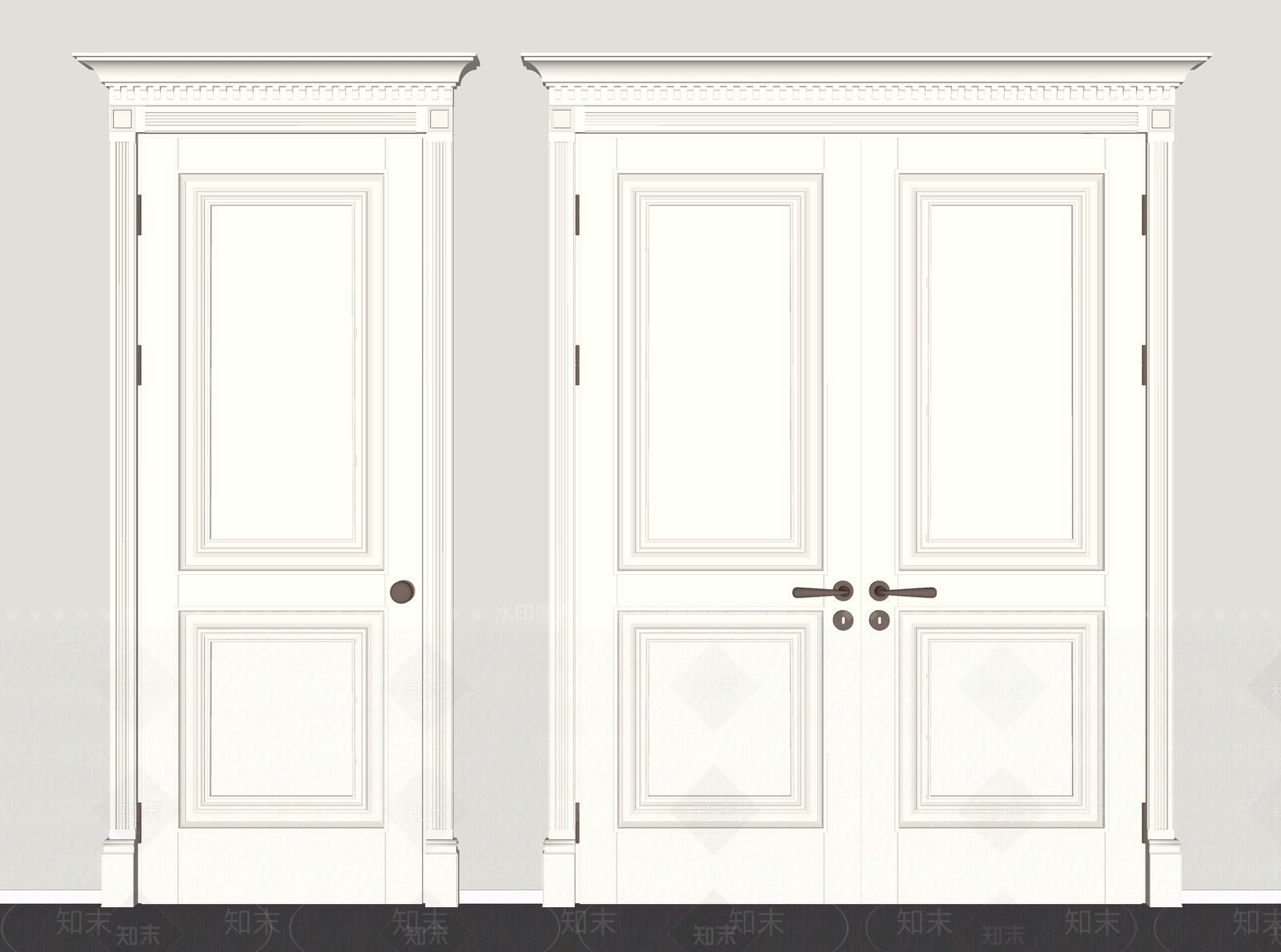 法式单开门SU模型下载【ID:1199132698】