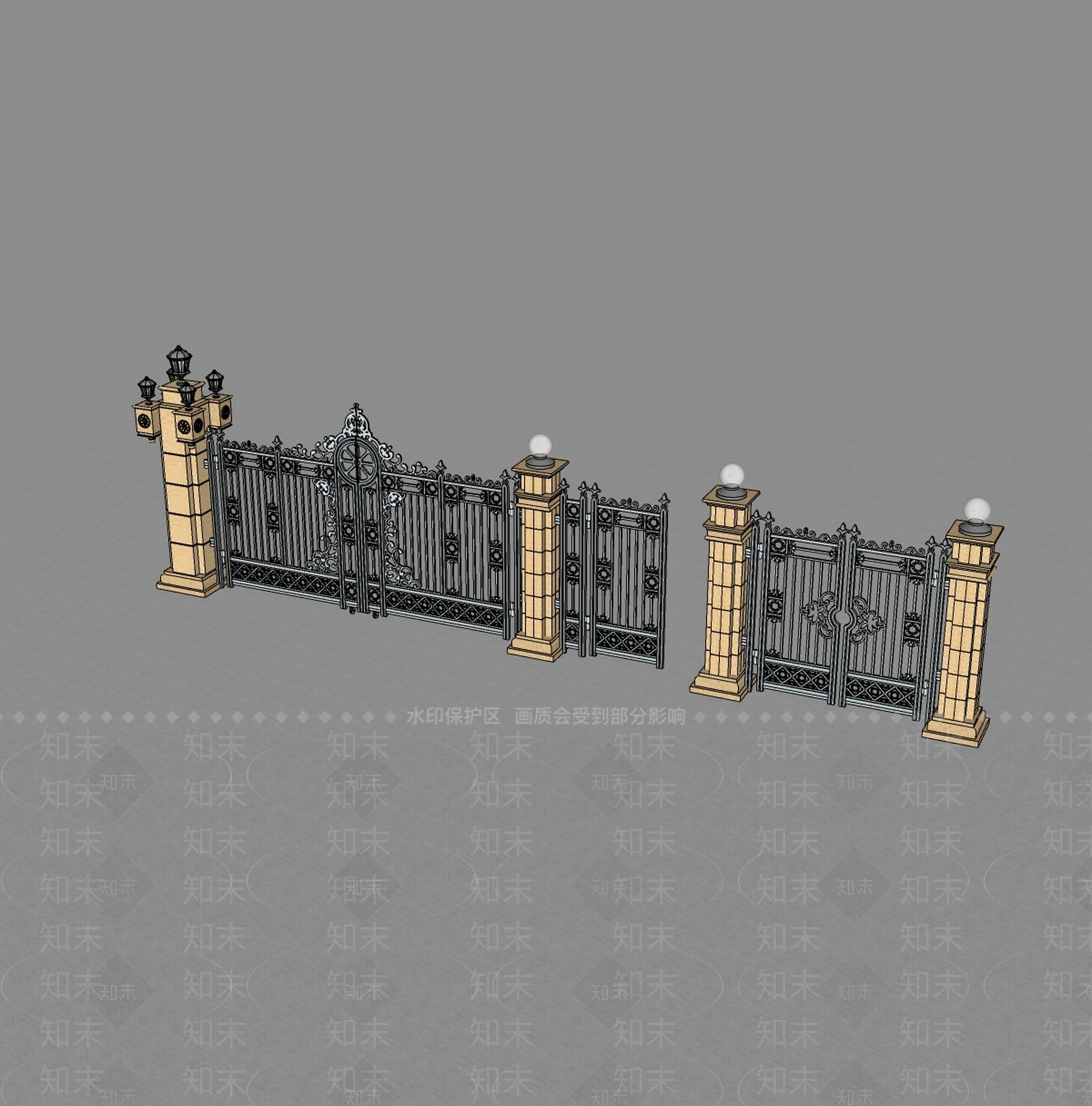现代庭院门SU模型下载【ID:1199133066】