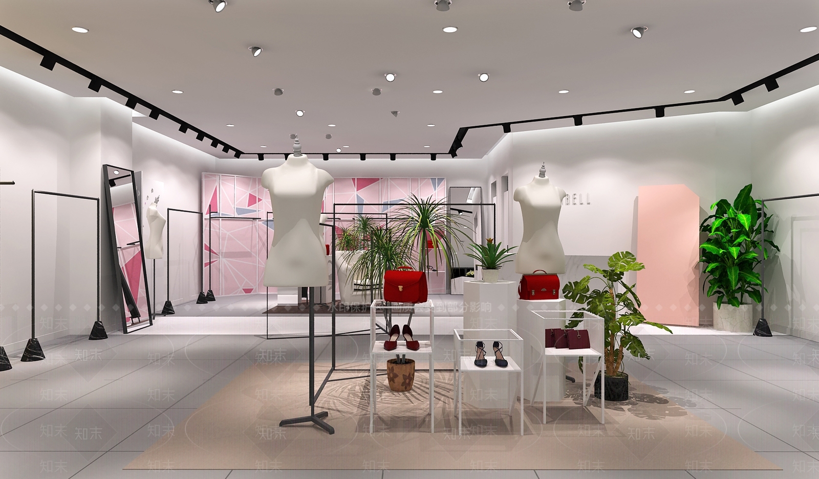 现代简约服装店3D模型下载【ID:1199134386】