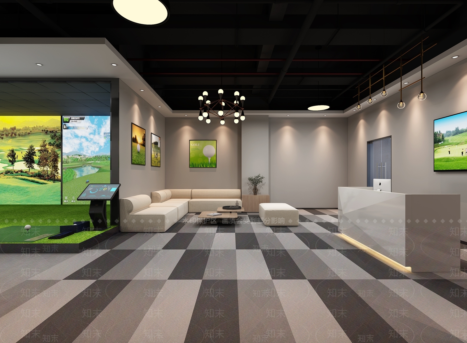 现代接待室3D模型下载【ID:1215170085】