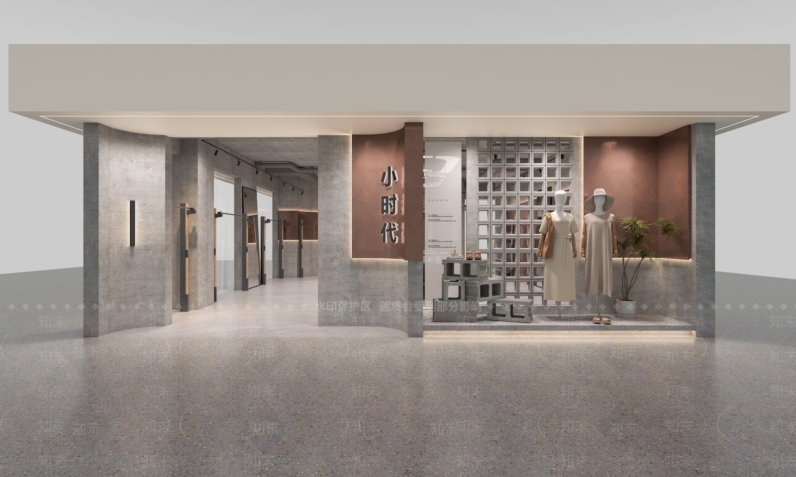 工业现代服装店3D模型下载【ID:1199136661】