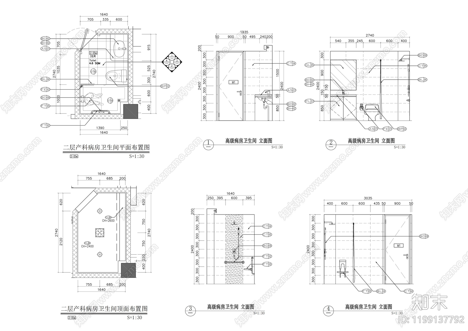 现代医院cad施工图下载【ID:1199137792】