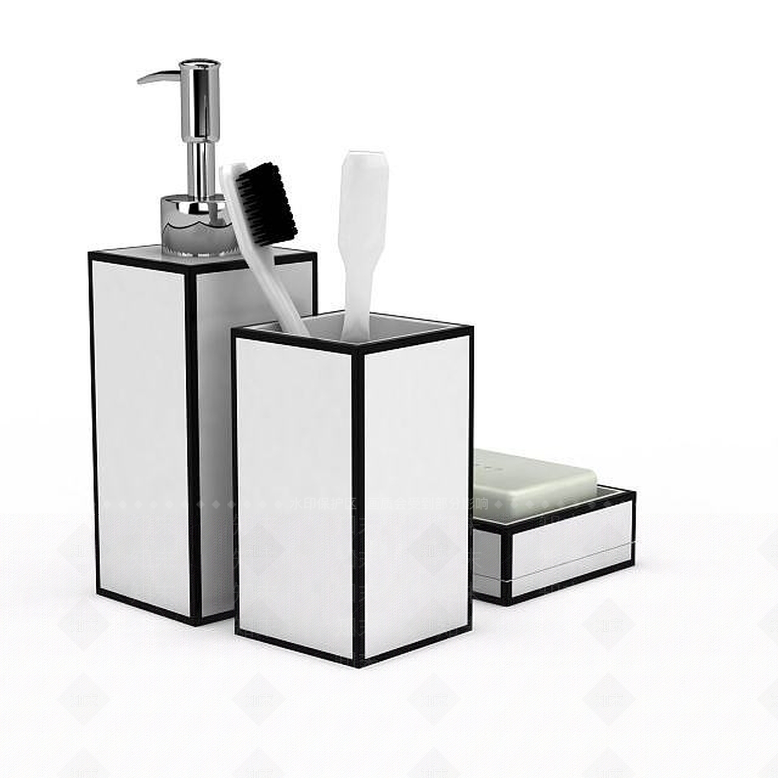 现代洗漱用品3D模型下载【ID:1199140160】