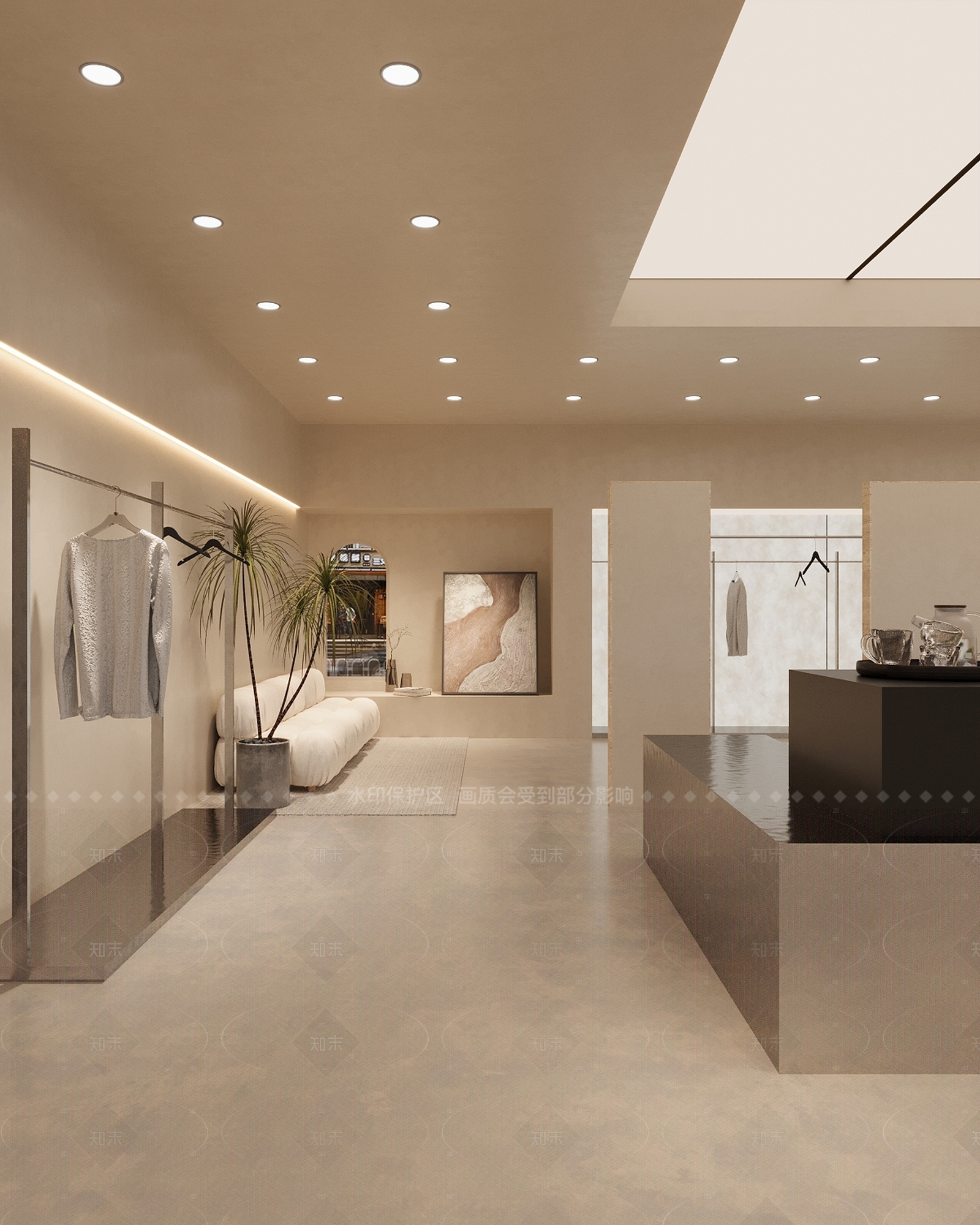 简约侘寂服装店3D模型下载【ID:1199141162】