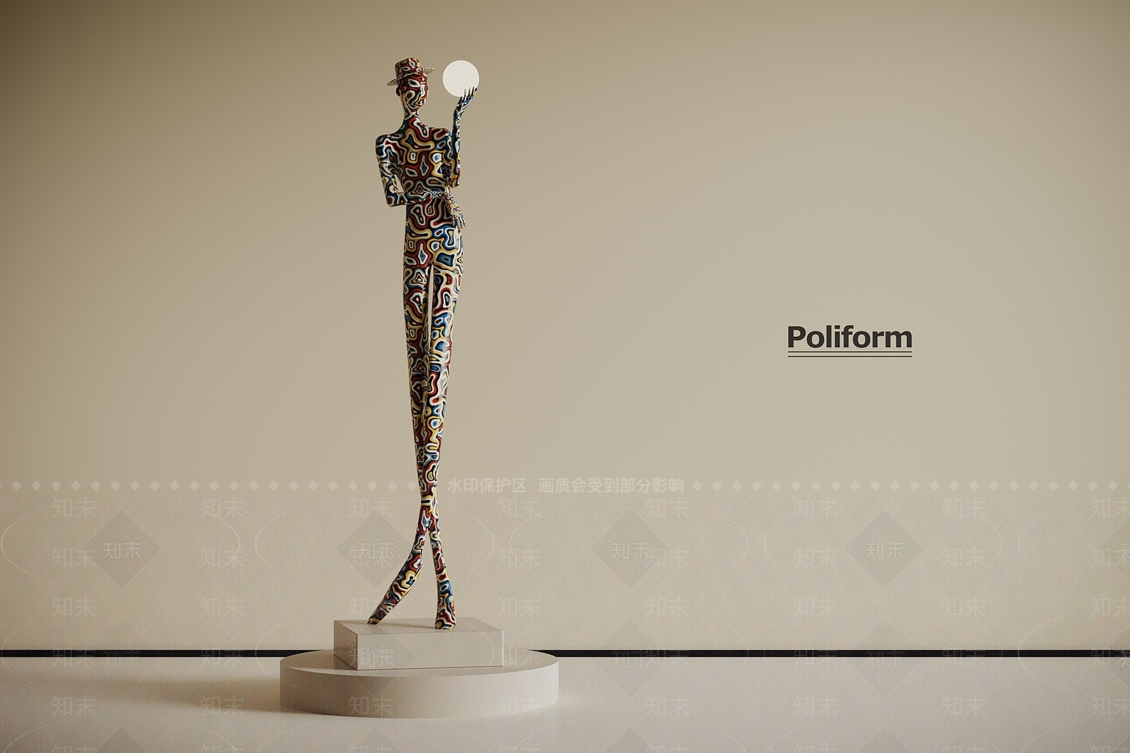 现代雕塑摆件3D模型下载【ID:1199141987】