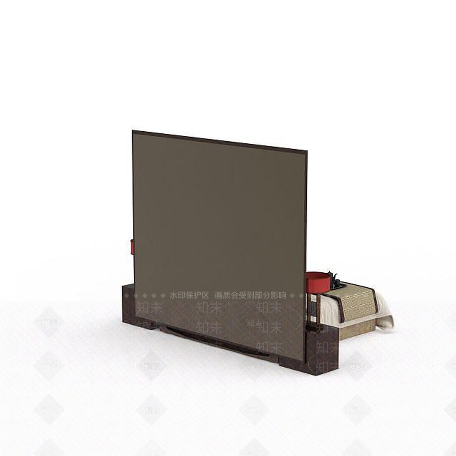 中式实木双人床3D模型下载【ID:1199142637】