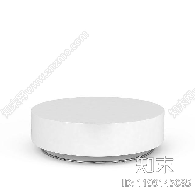 现代白色圆形茶几3D模型下载【ID:1199145085】