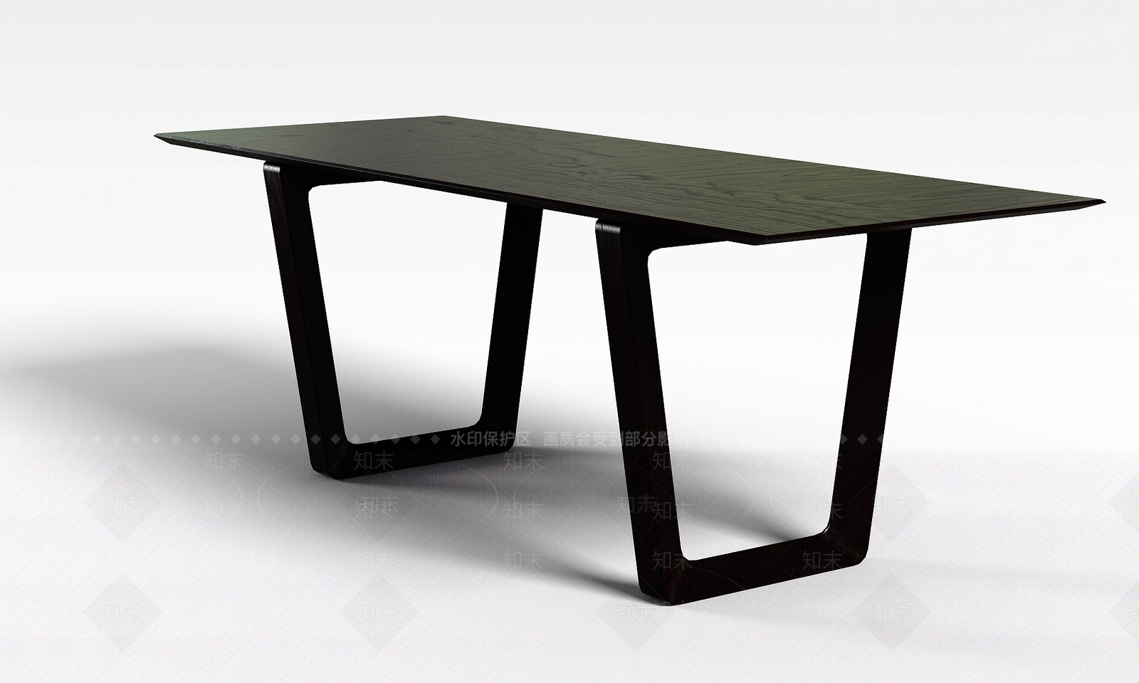 现代黑色长桌3D模型下载【ID:1199145202】