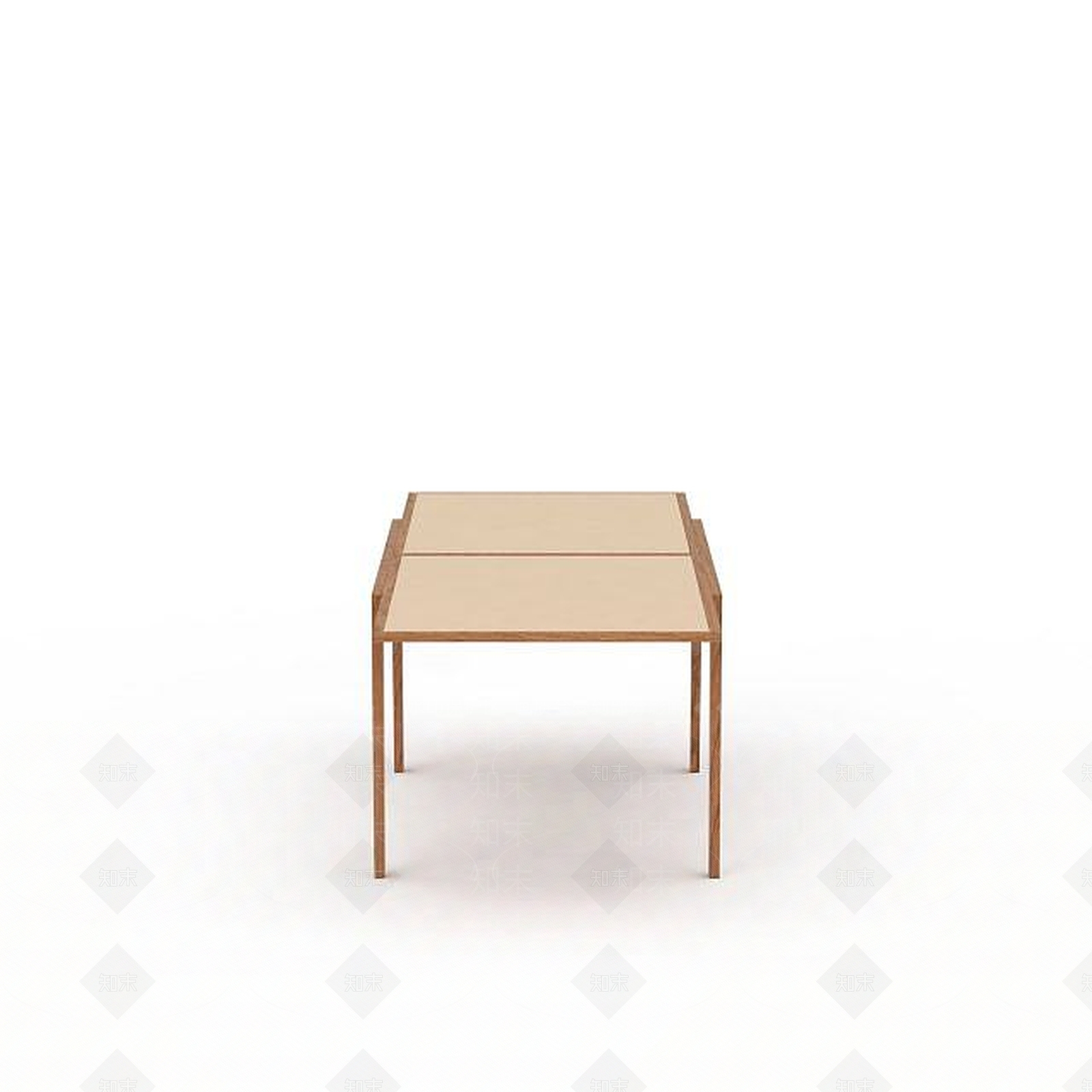 现代原木长桌3D模型下载【ID:1199145529】