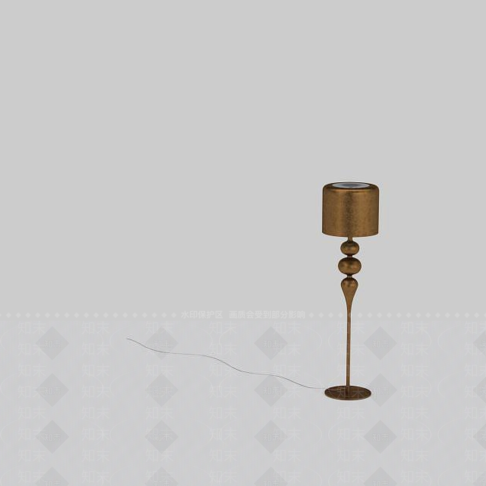 现代金色落地灯3D模型下载【ID:1199145921】
