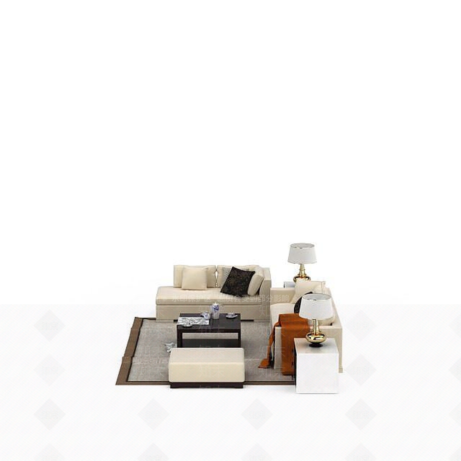 现代客厅家具3D模型下载【ID:1199146864】