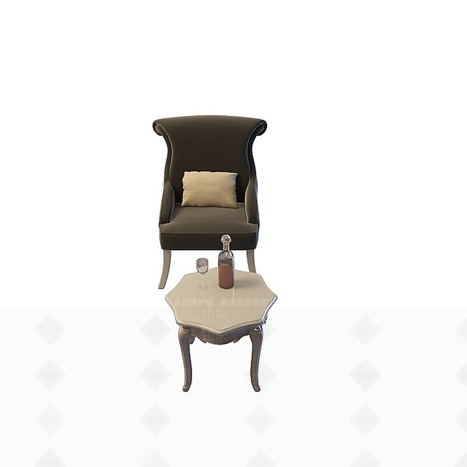 现代客厅休闲沙发桌椅3D模型下载【ID:1199147572】