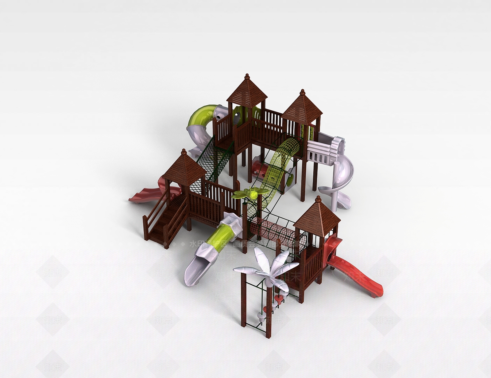 现代室外游乐设施3D模型下载【ID:1199148083】