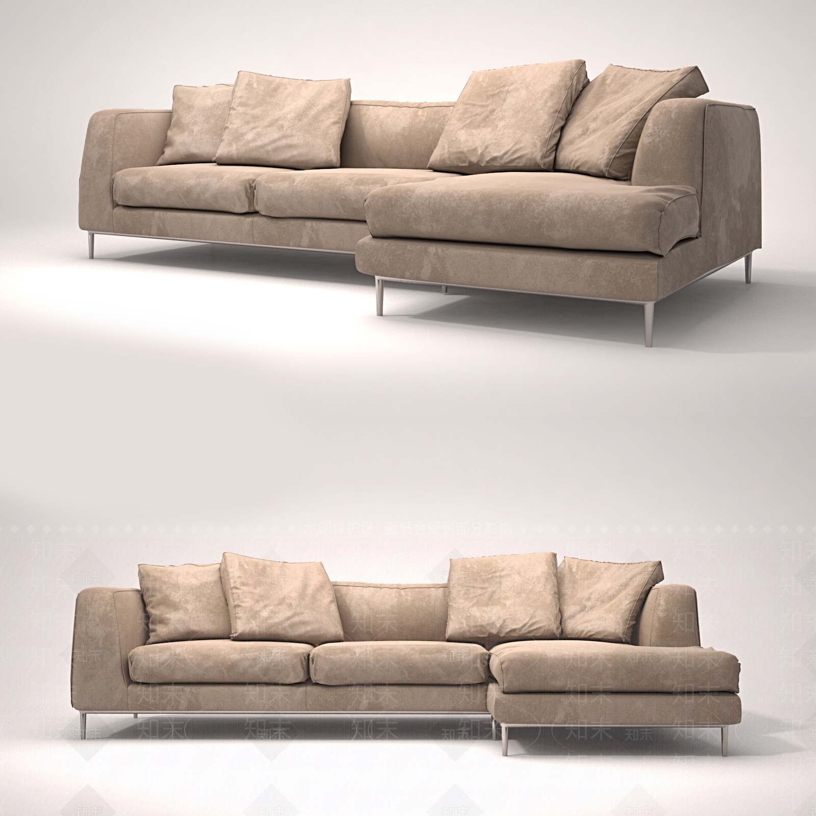 现代三人沙发3D模型下载【ID:1199149971】