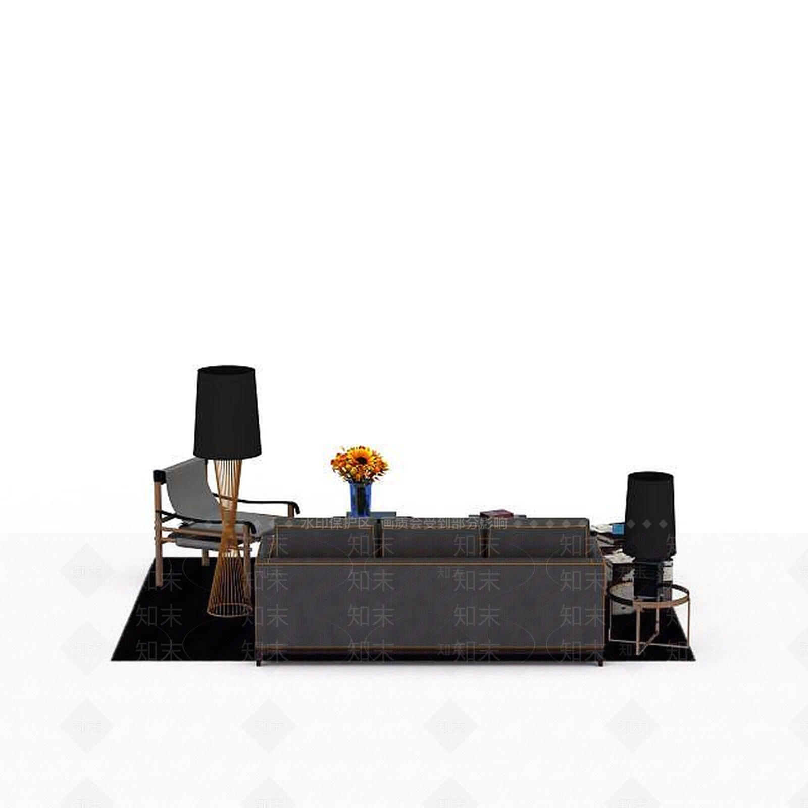 现代沙发组合3D模型下载【ID:1199150100】