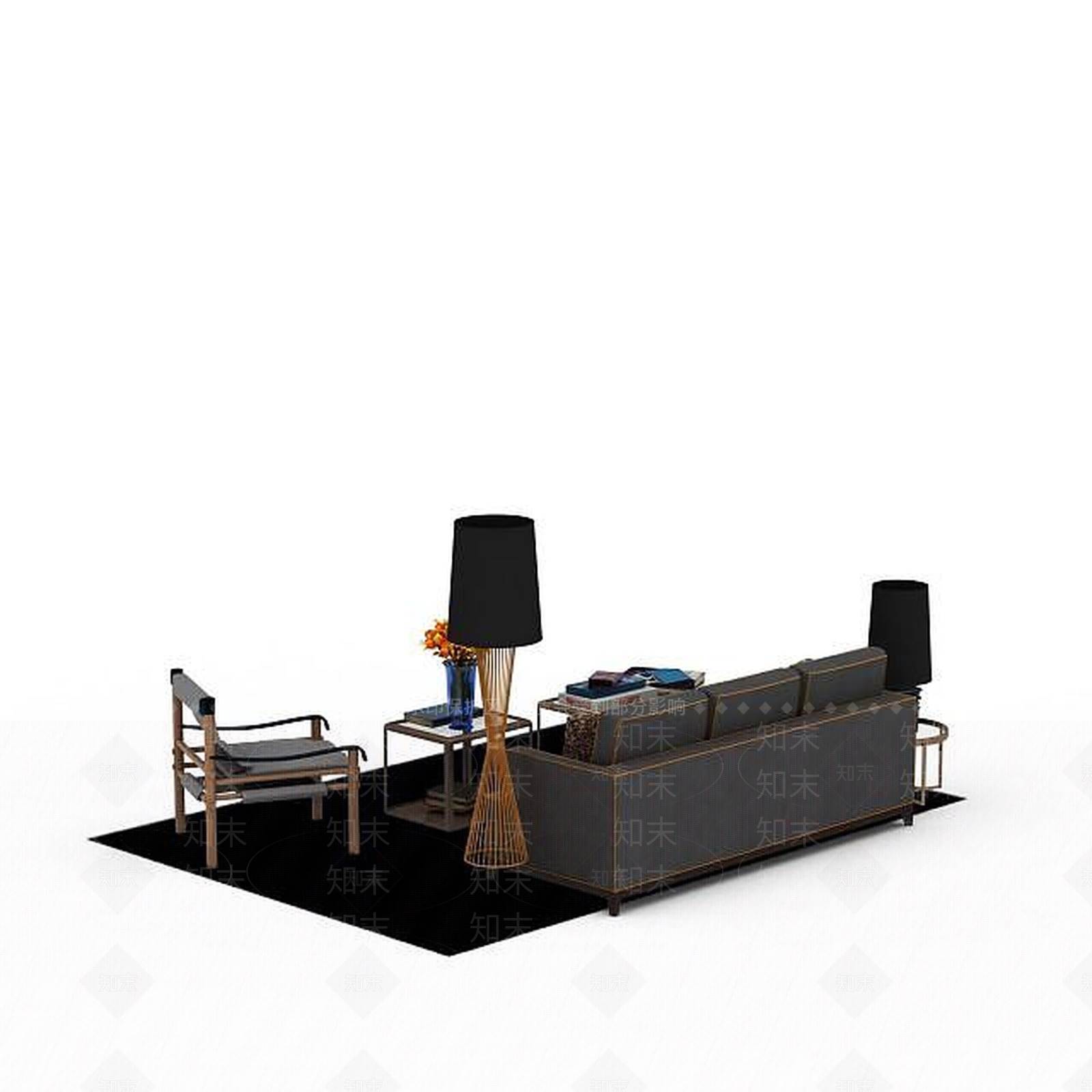 现代沙发组合3D模型下载【ID:1199150100】