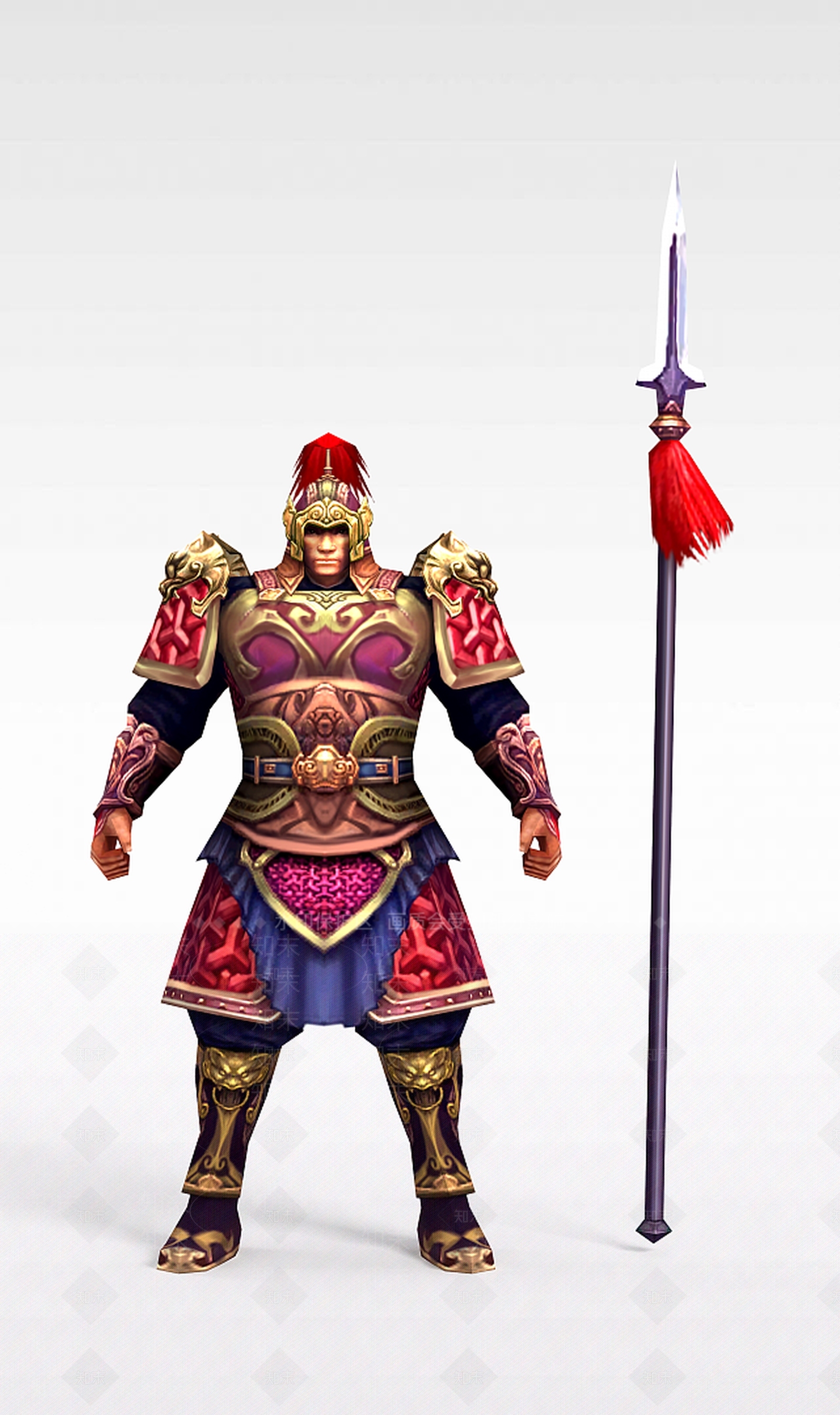 现代游戏铠甲人物3D模型下载【ID:1199152201】