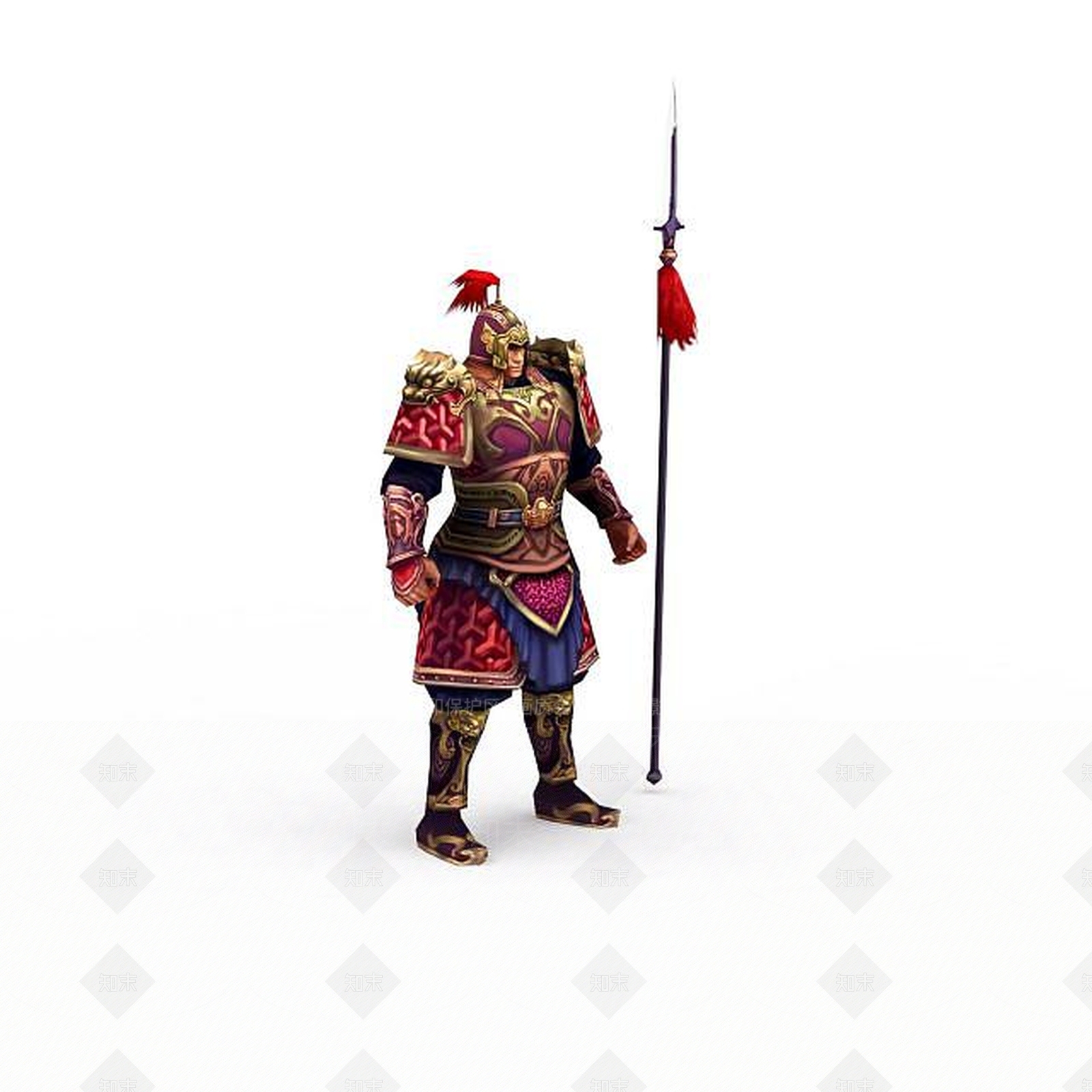 现代游戏铠甲人物3D模型下载【ID:1199152201】