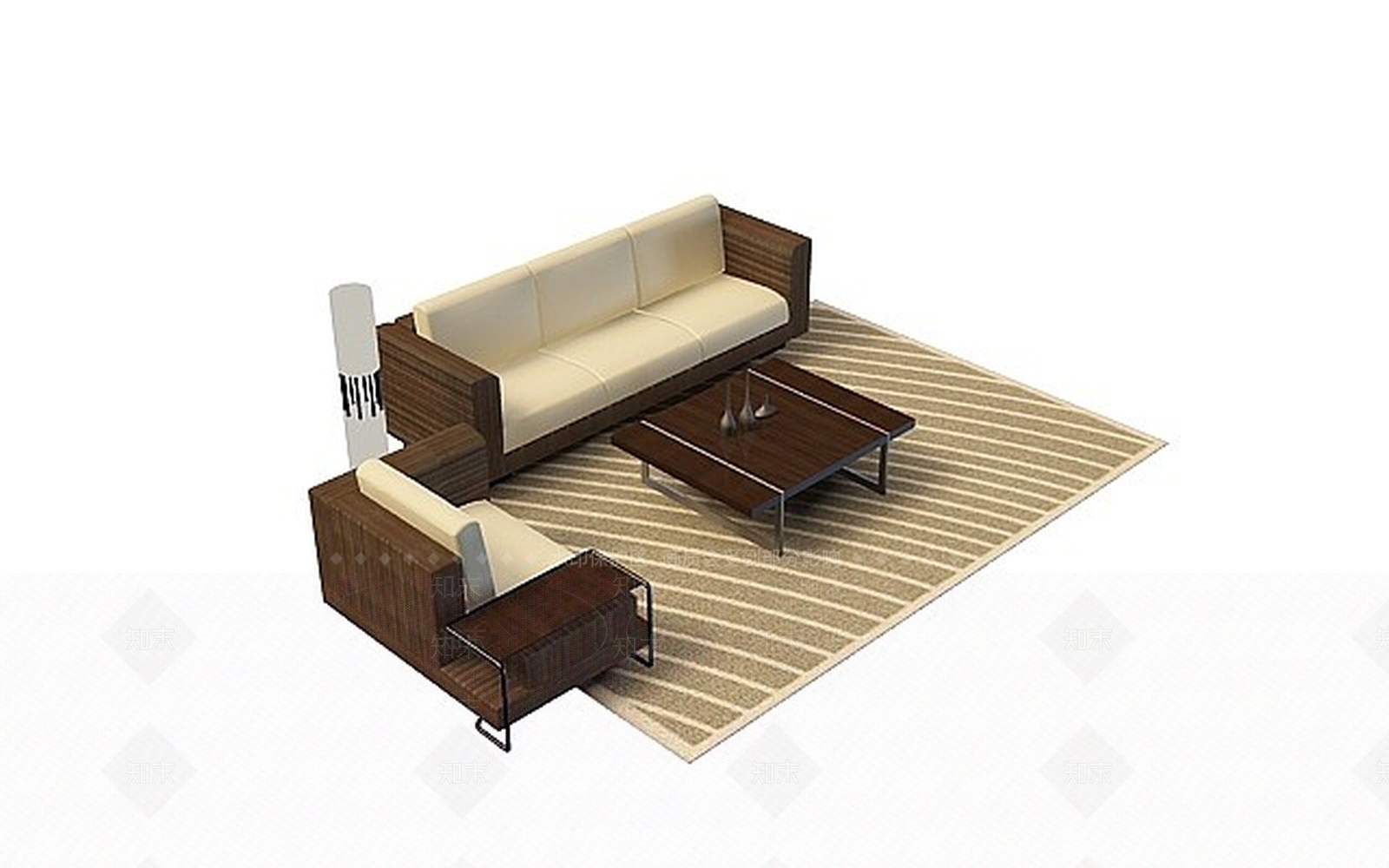 中式沙发茶几组合3D模型下载【ID:1199152248】