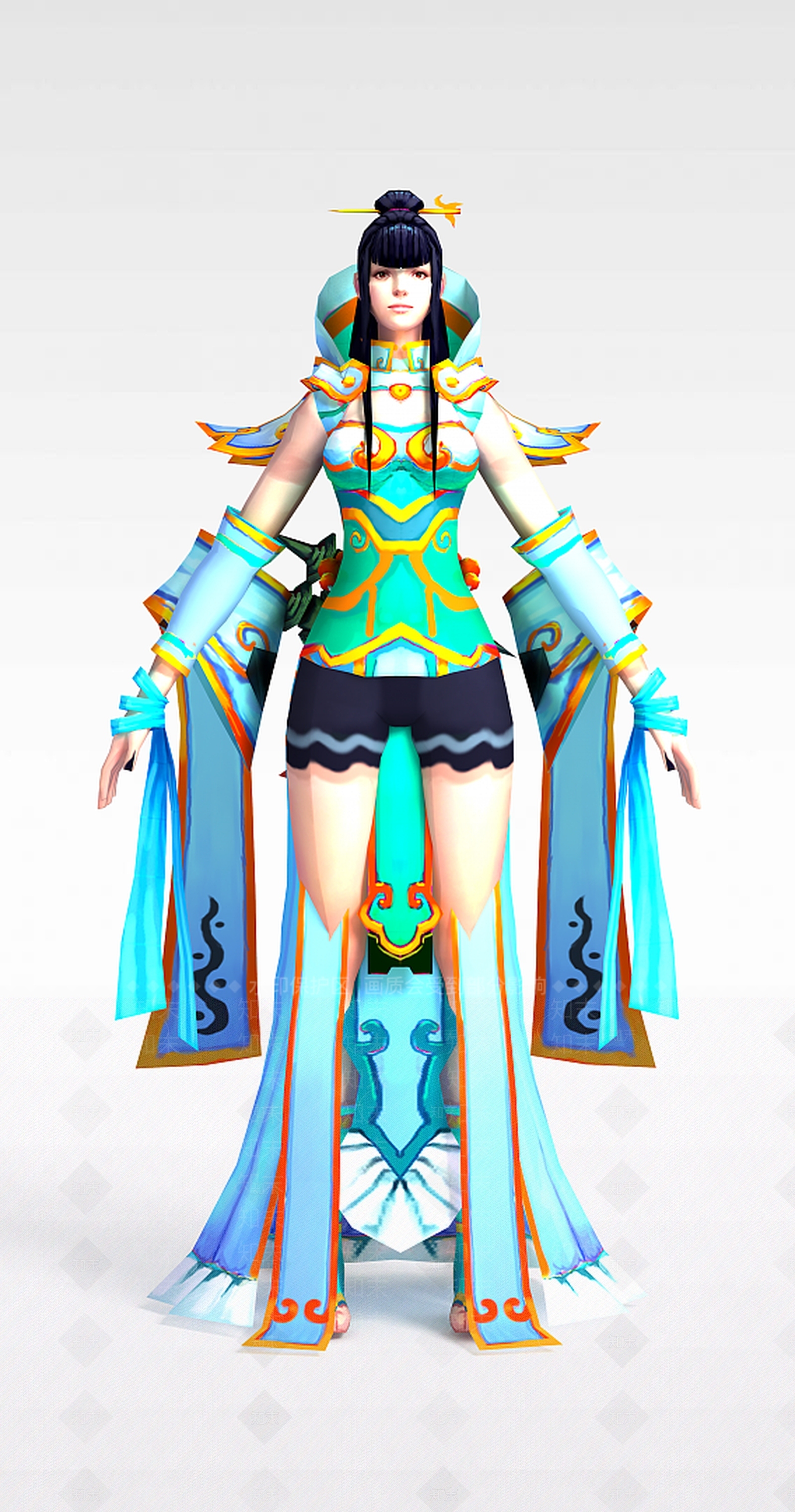 现代仙侠游戏人物3D模型下载【ID:1199154387】