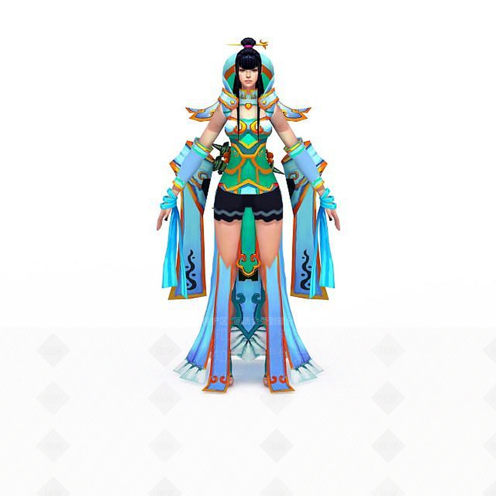 现代仙侠游戏人物3D模型下载【ID:1199154387】
