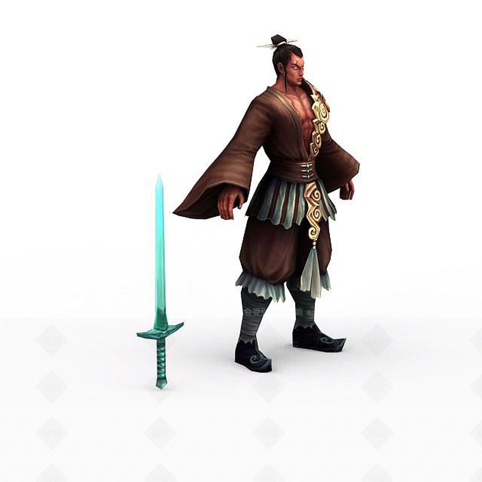 现代武侠网游角色3D模型下载【ID:1199155227】