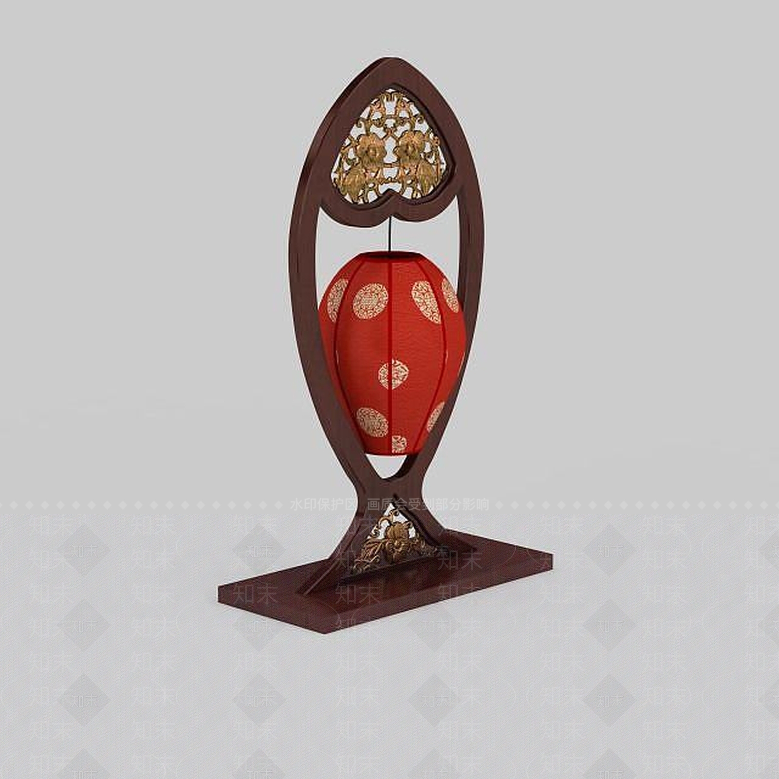 中式鱼形中式台灯3D模型下载【ID:1199157736】