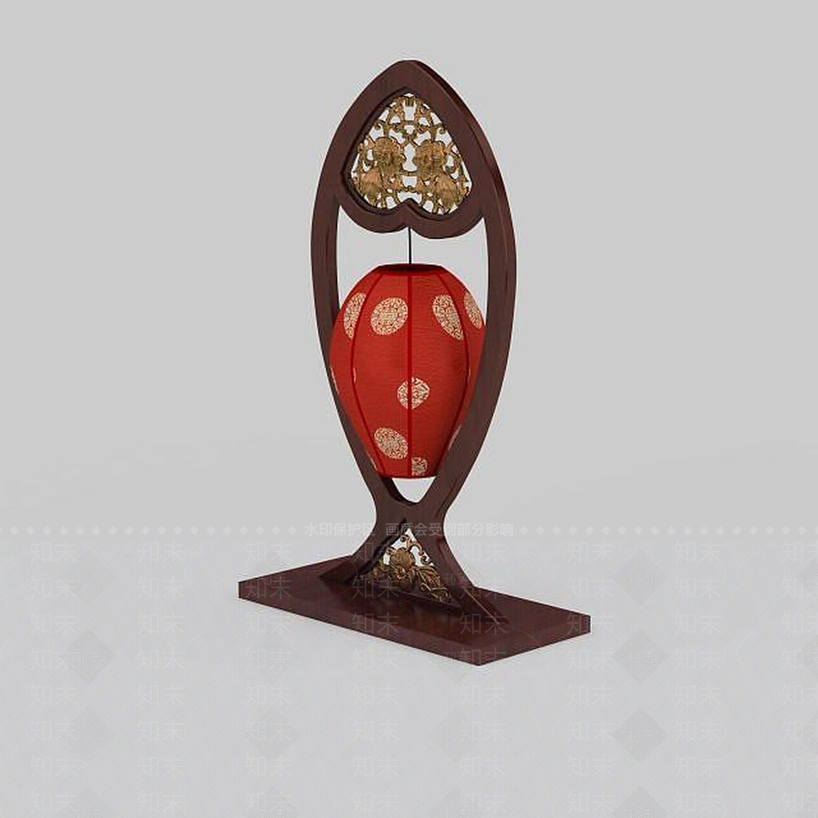 中式鱼形中式台灯3D模型下载【ID:1199157736】