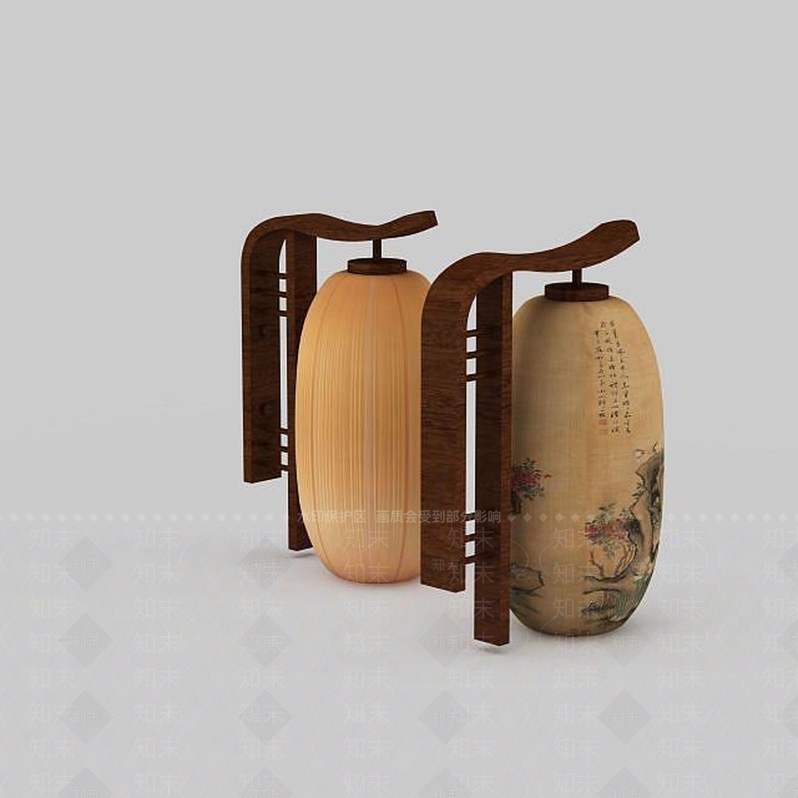 现代椭圆形壁灯3D模型下载【ID:1199157887】